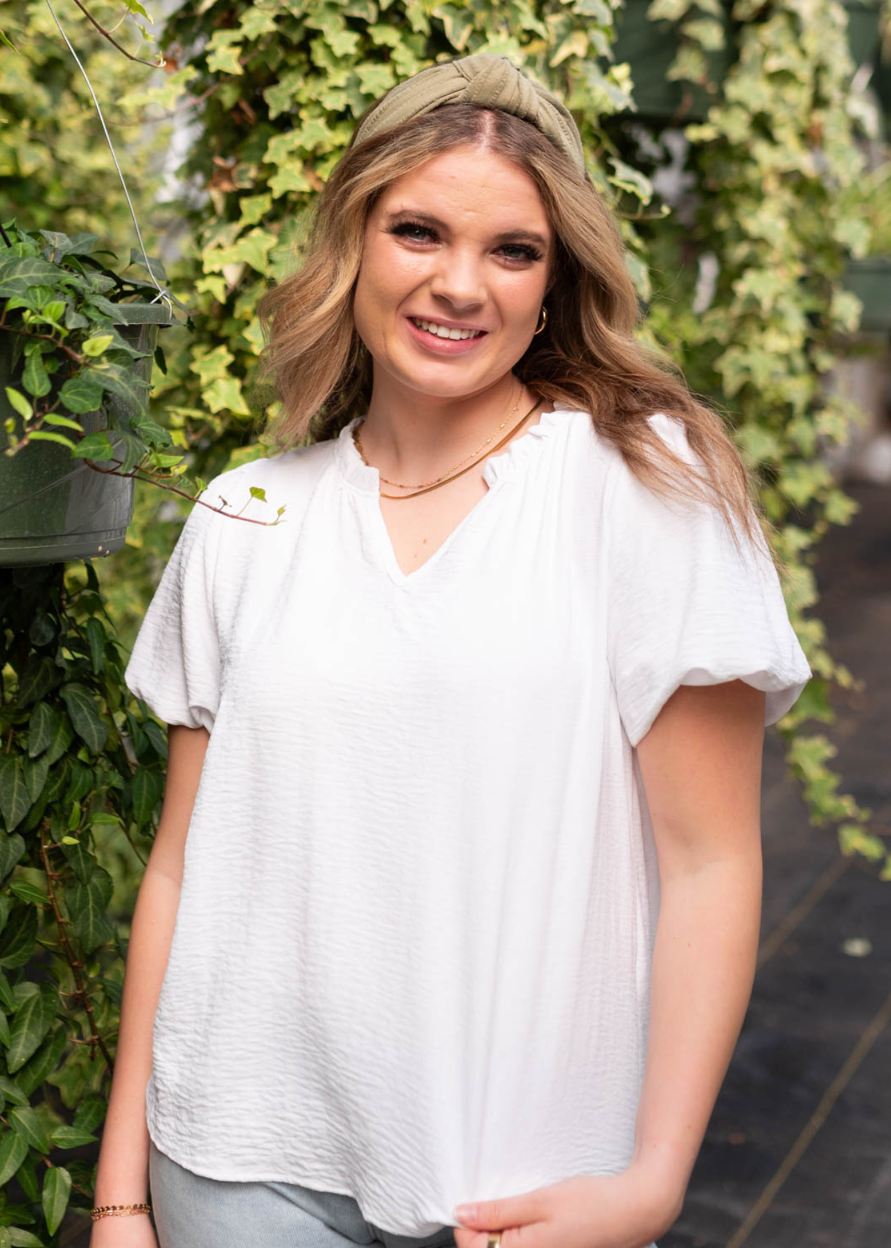 Mabelle White Ruffle Blouse