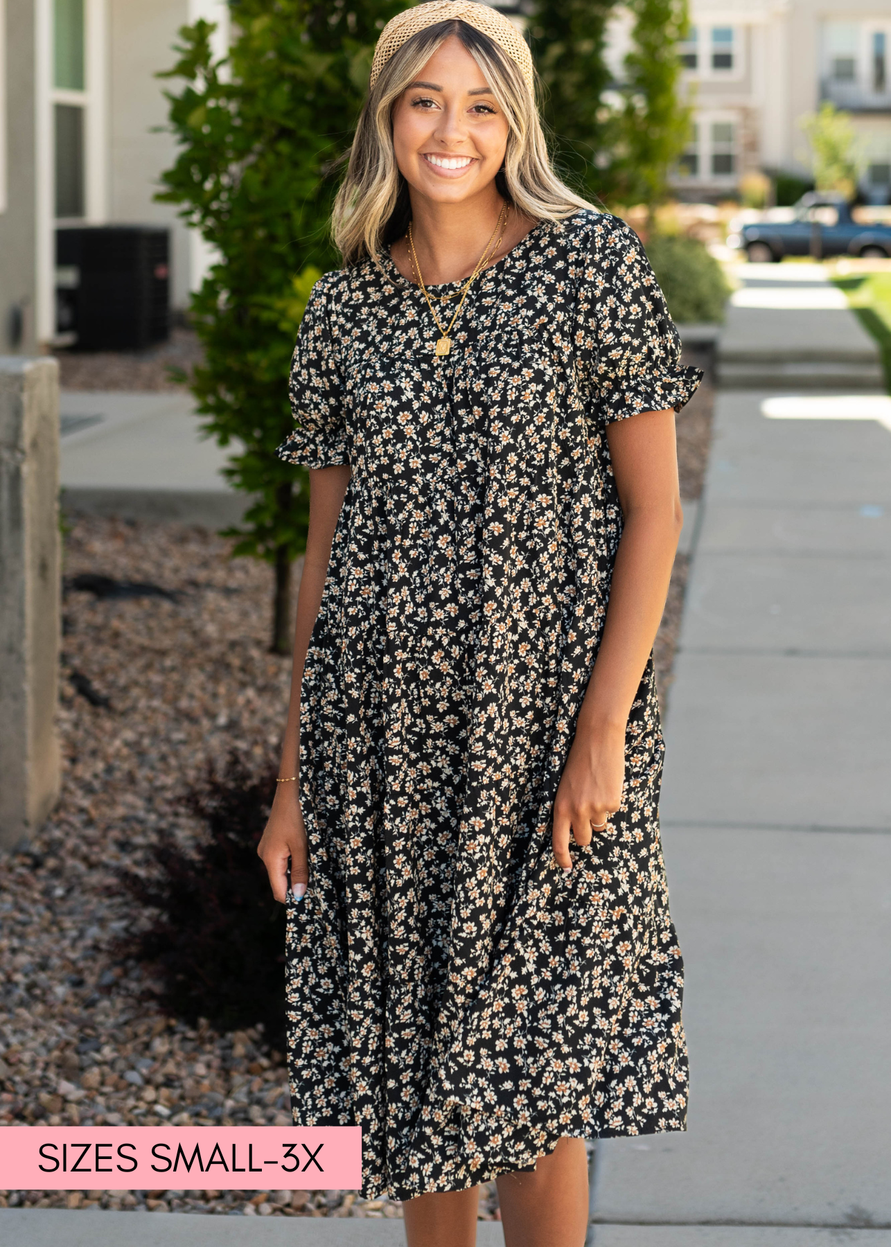Maisie Black Floral Dress