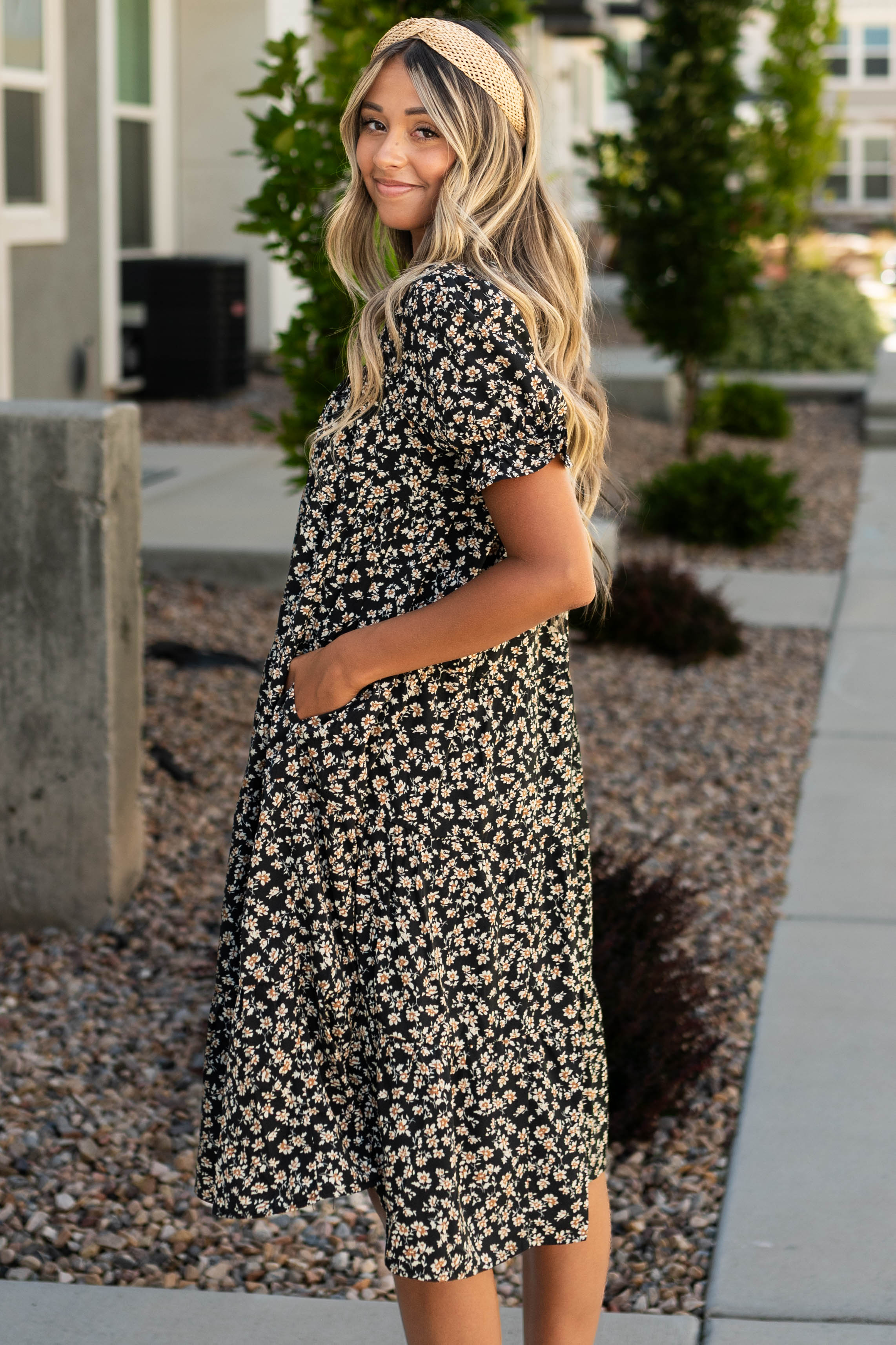 Maisie Black Floral Dress