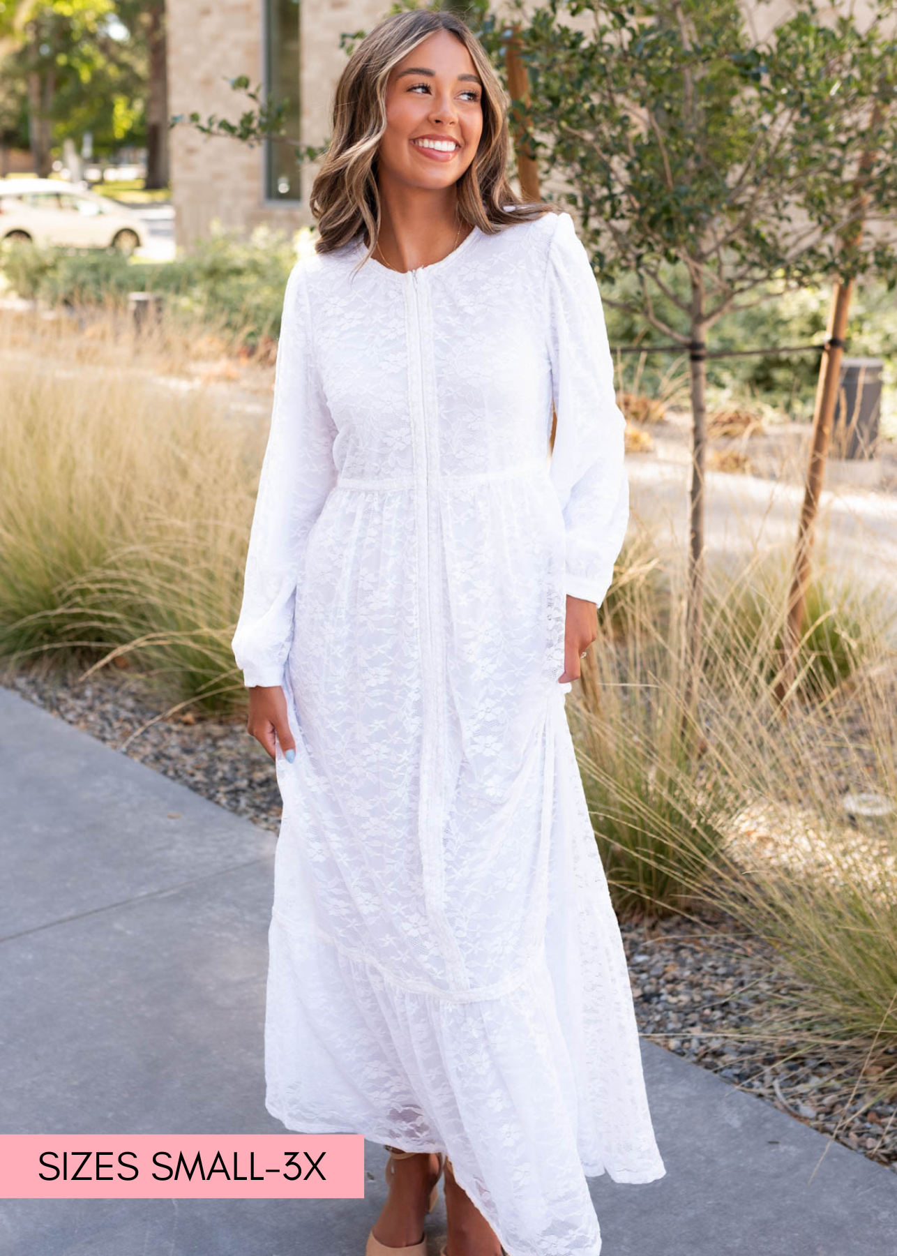 Maizy White Floral Lace Dress