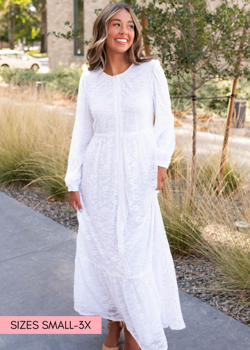 Maizy White Floral Lace Dress