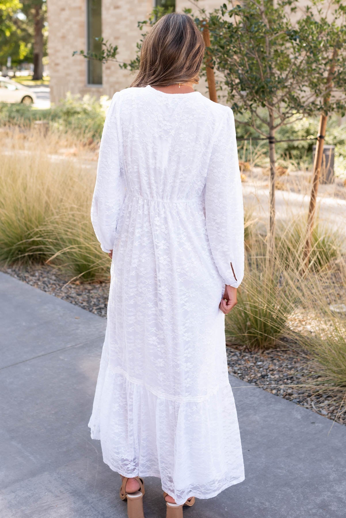 Maizy White Floral Lace Dress