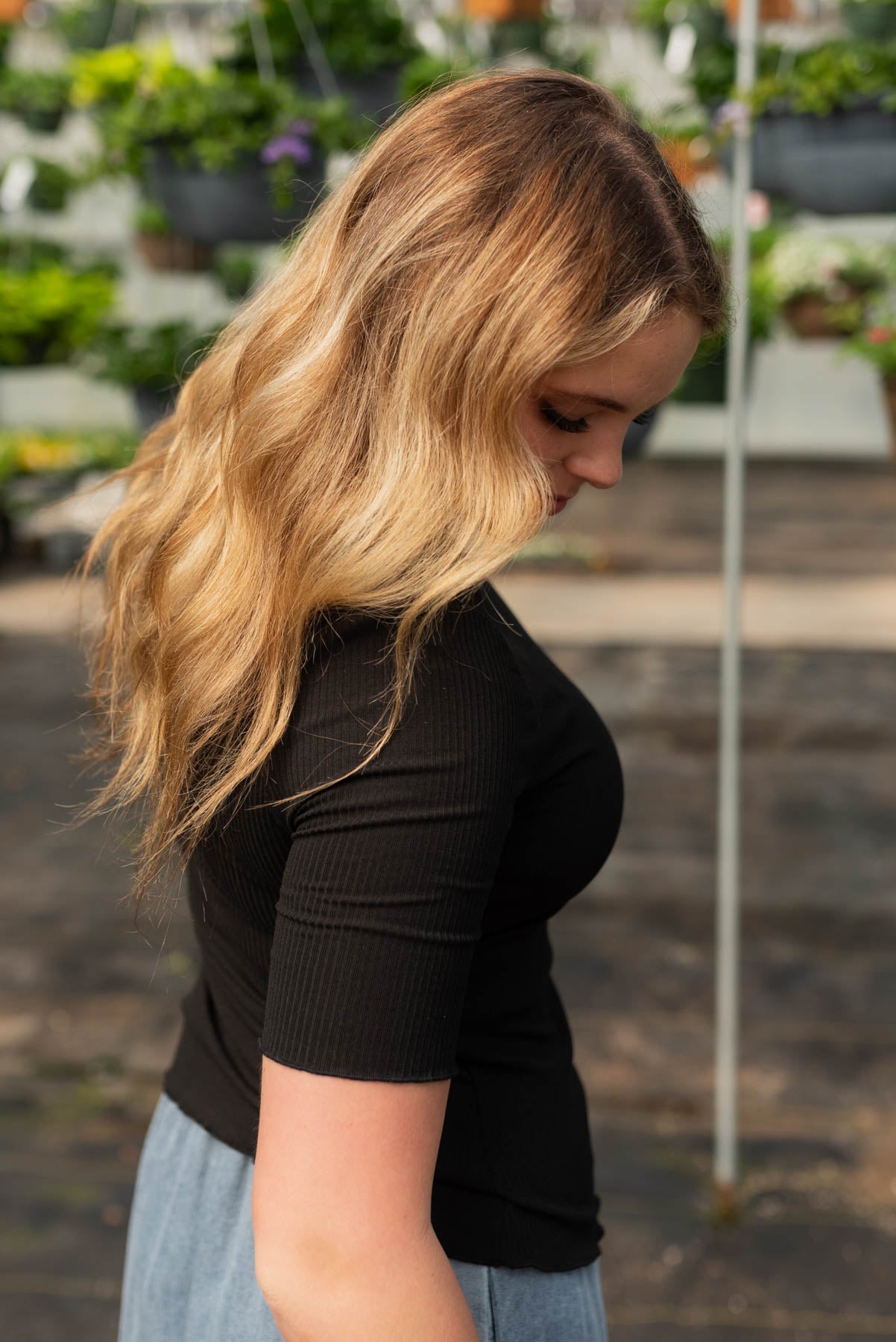 Makelle Black Textured Knit Top