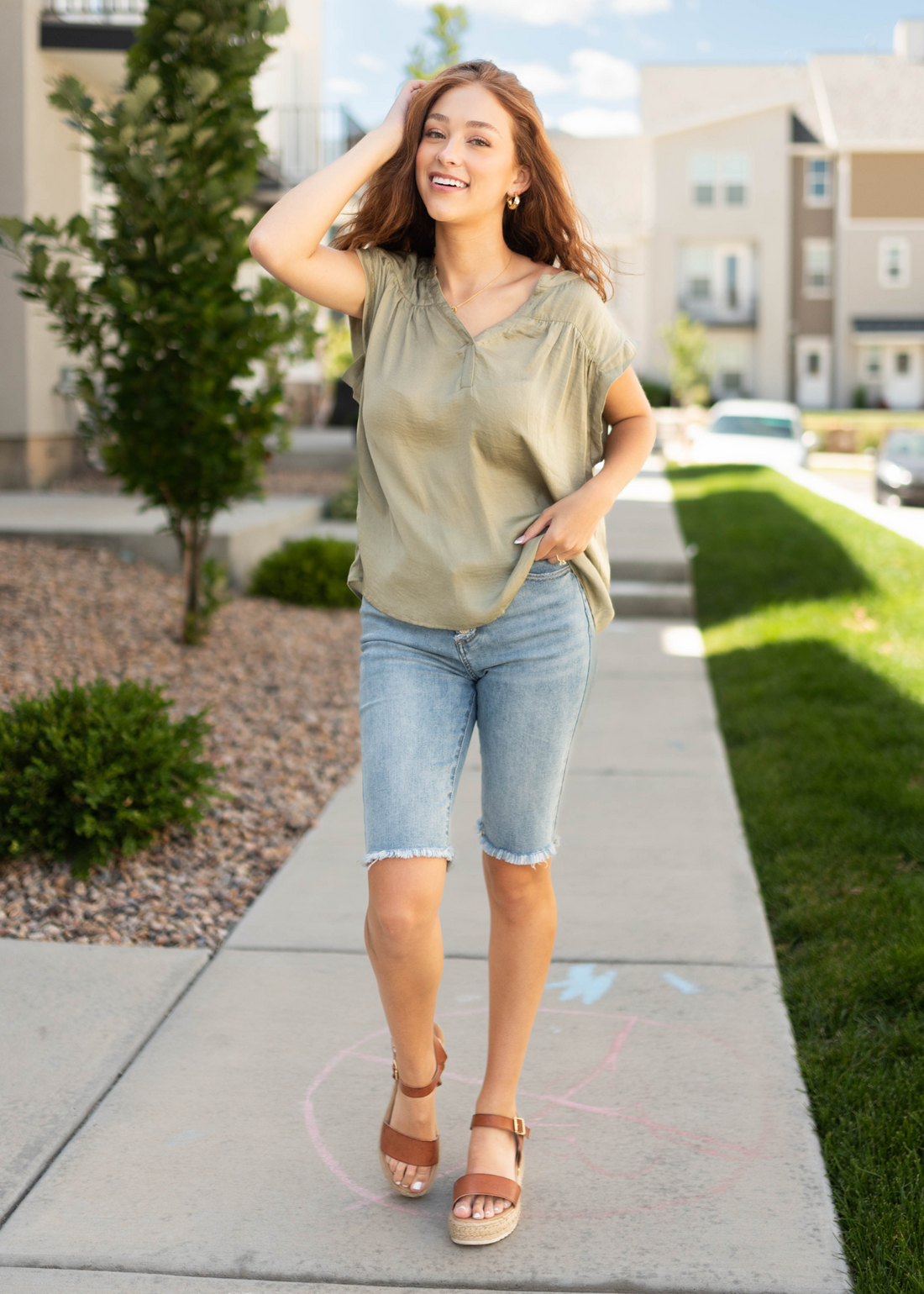 Maria Light Olive Top