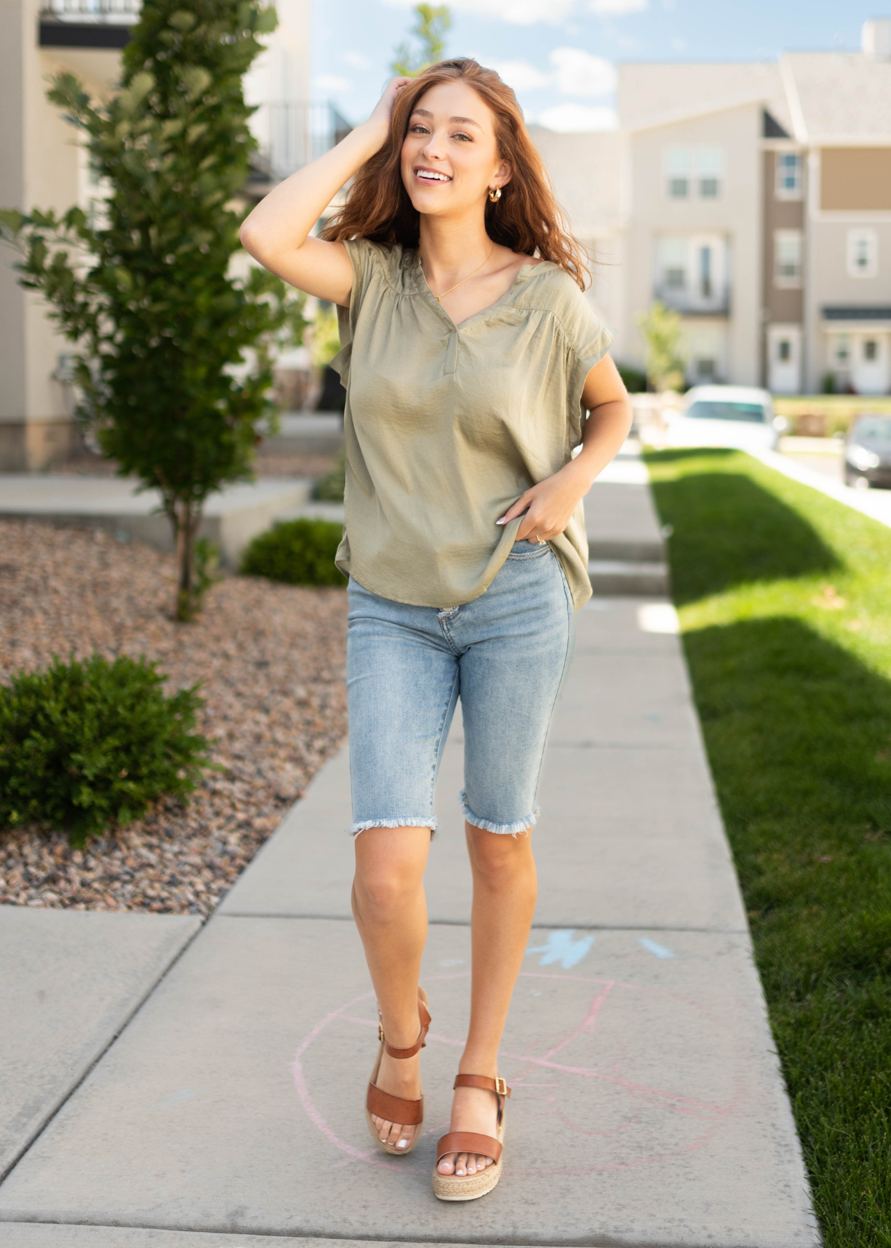 Maria Light Olive Top