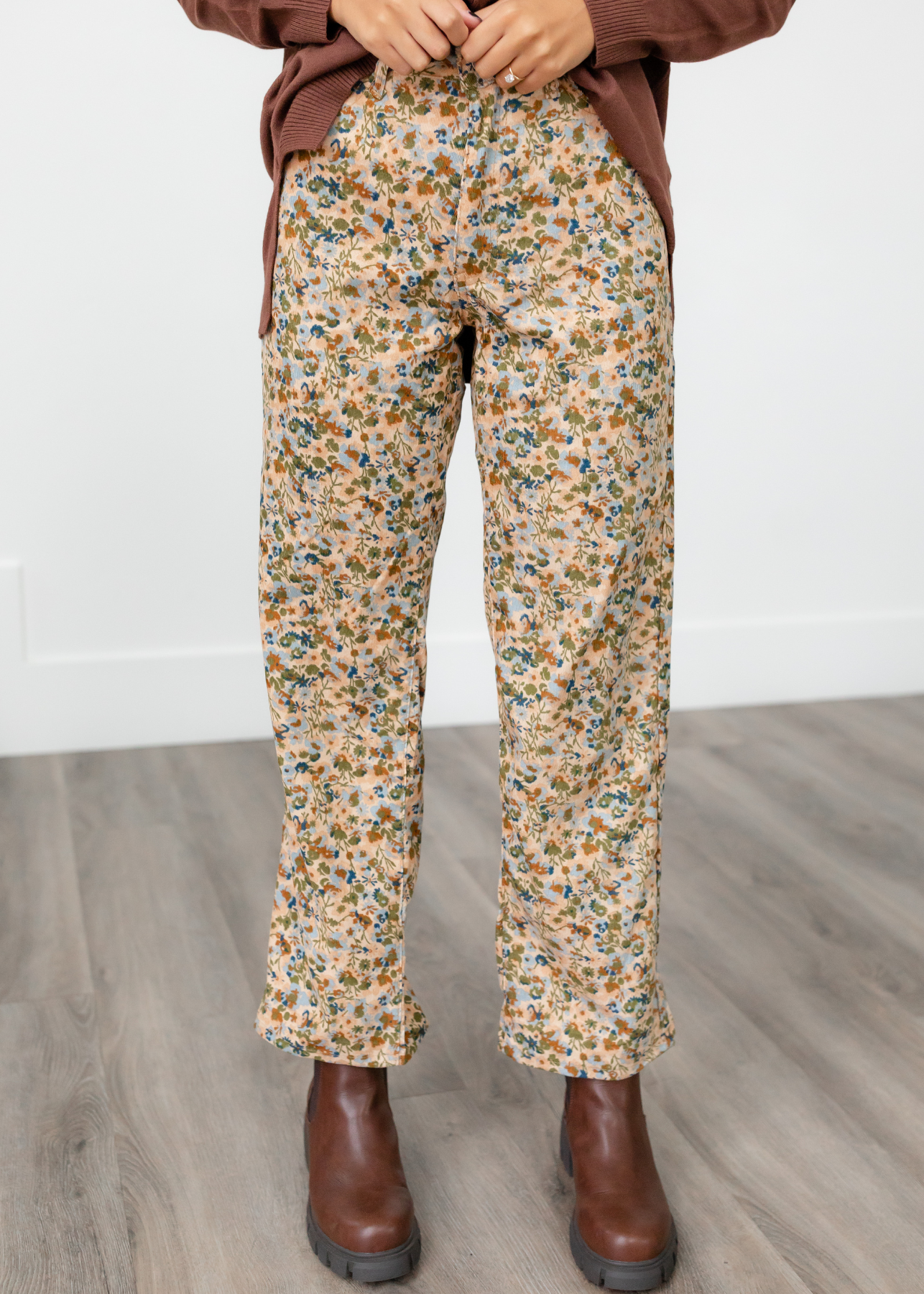 Marie Taupe Floral Pants
