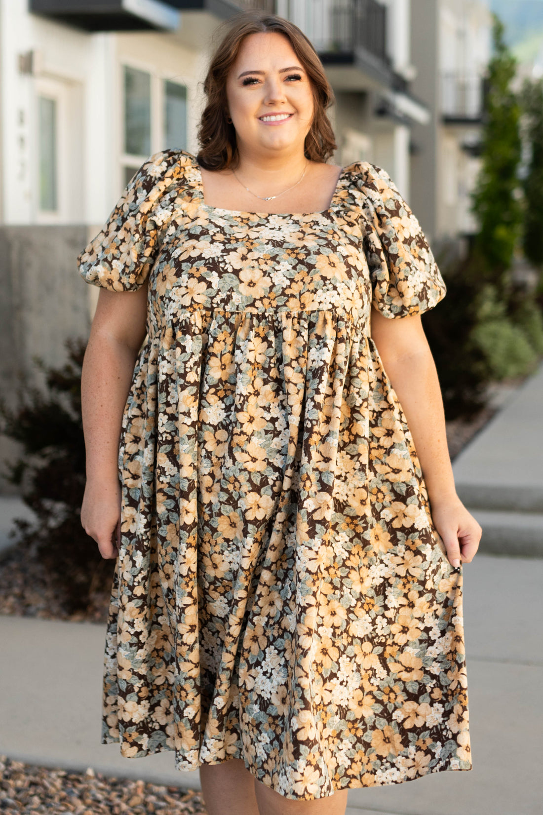 Mikelle Brown Floral Dress