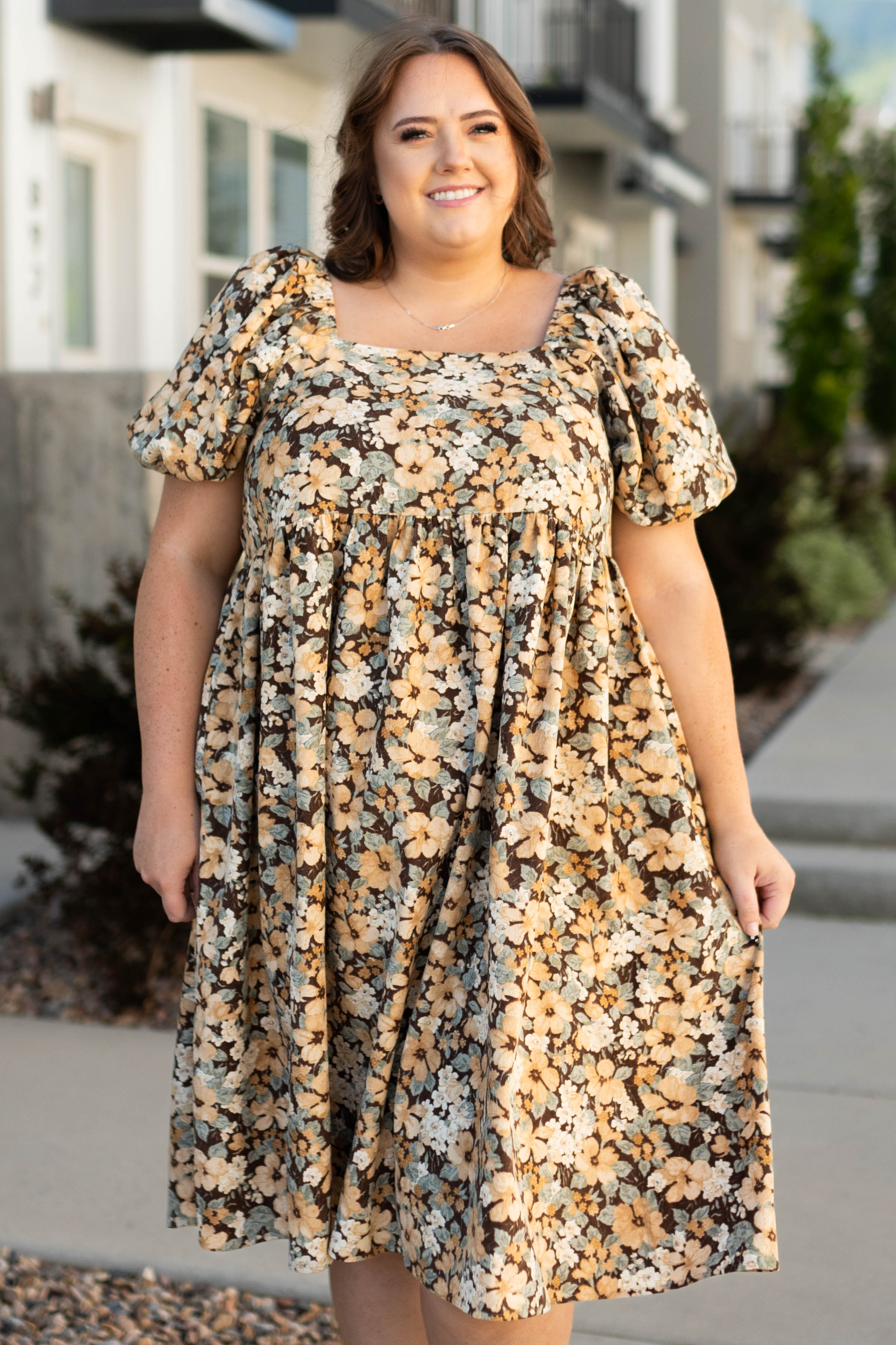 Mikelle Brown Floral Dress