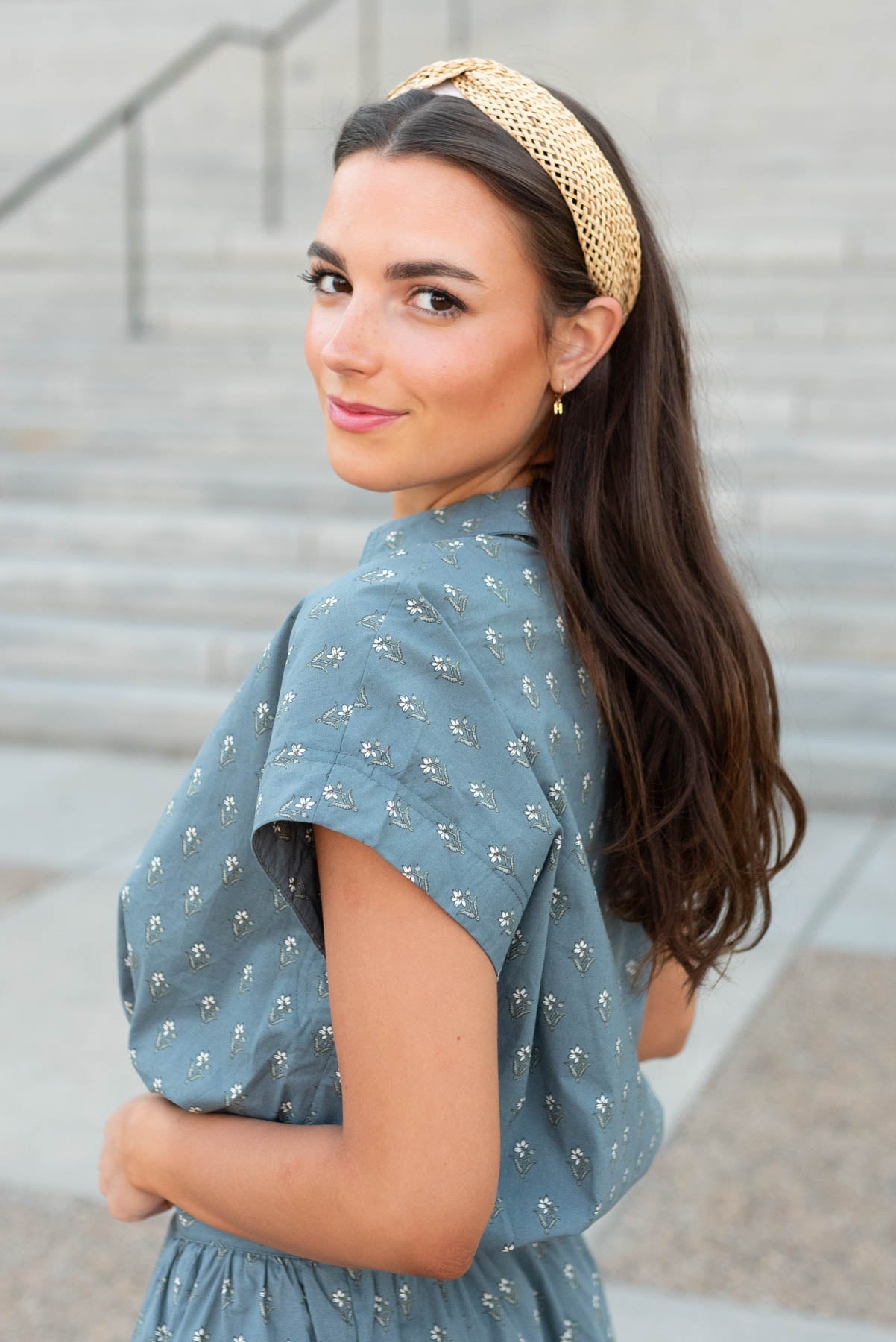 Miley Steel Blue Floral Top