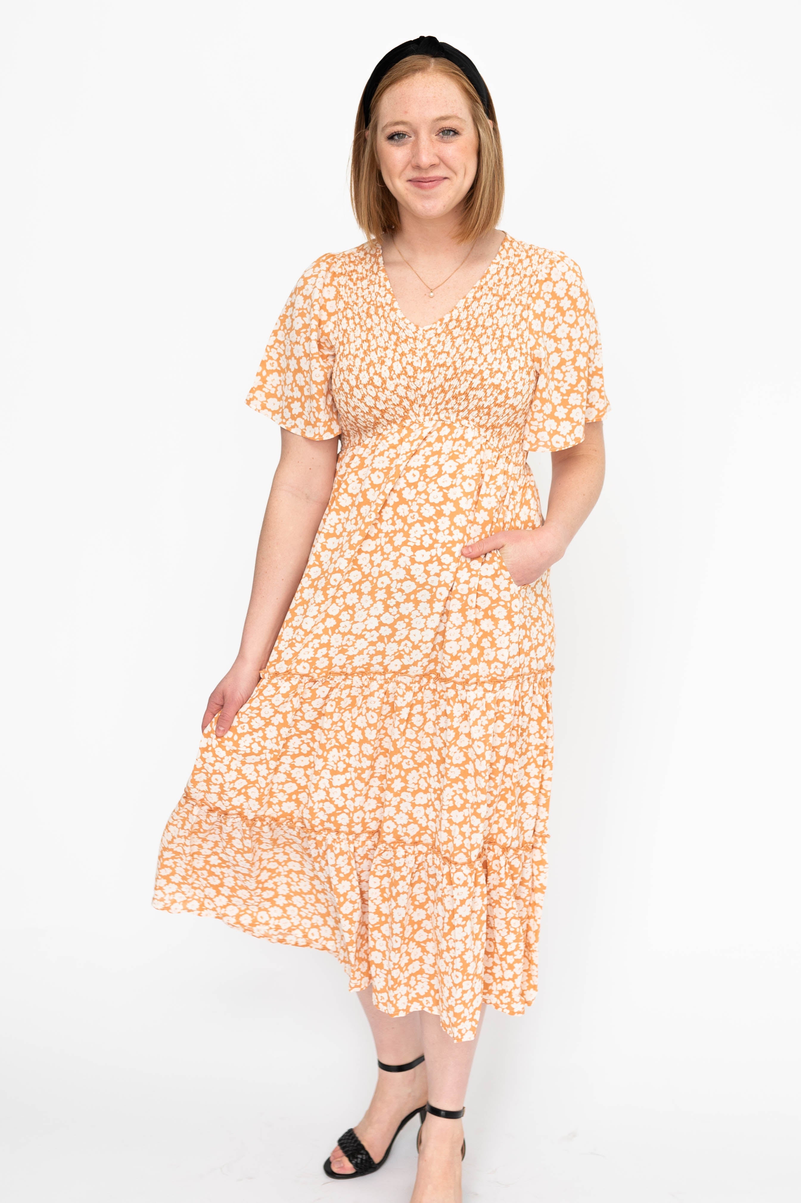 Mira Apricot Dress