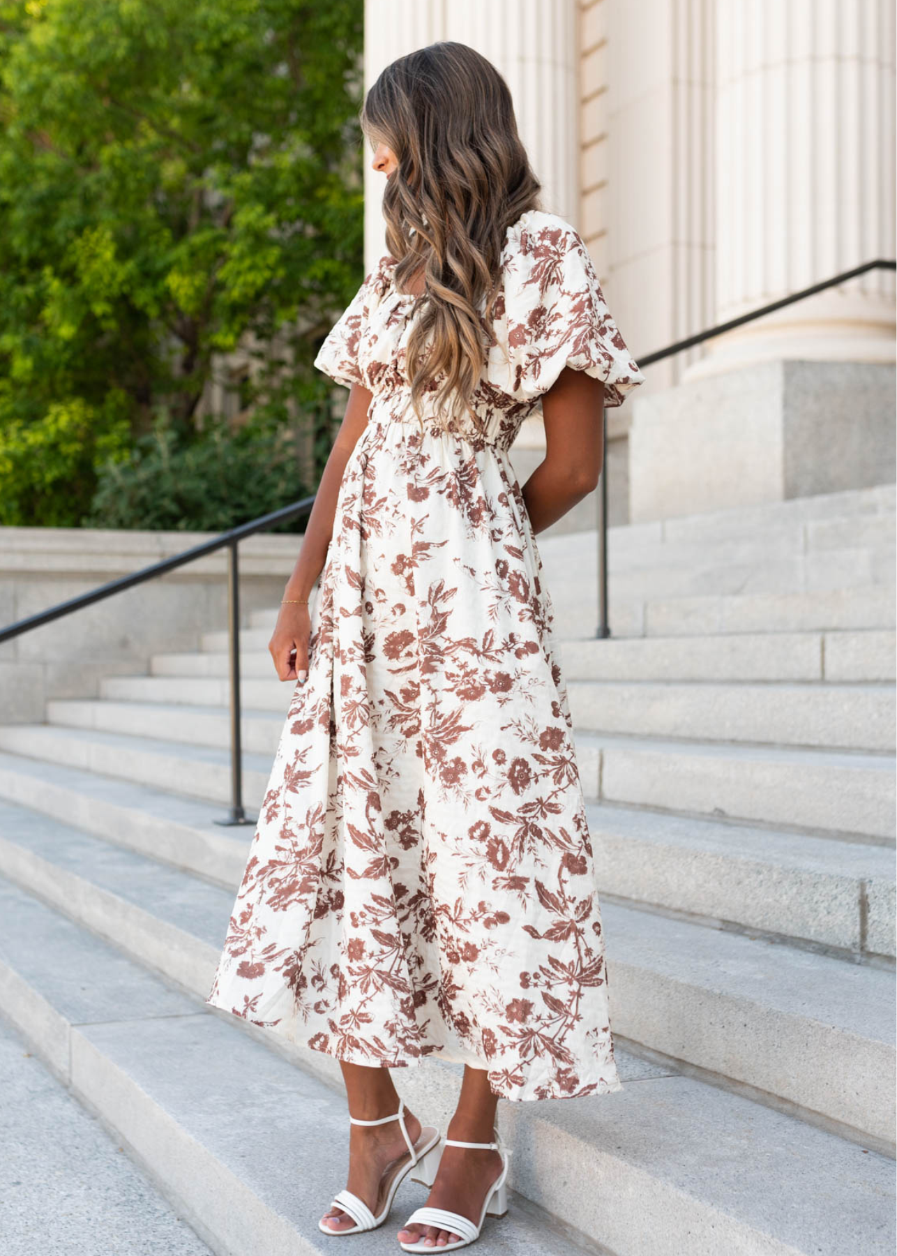 Missy Mocha Floral Tiered Dress