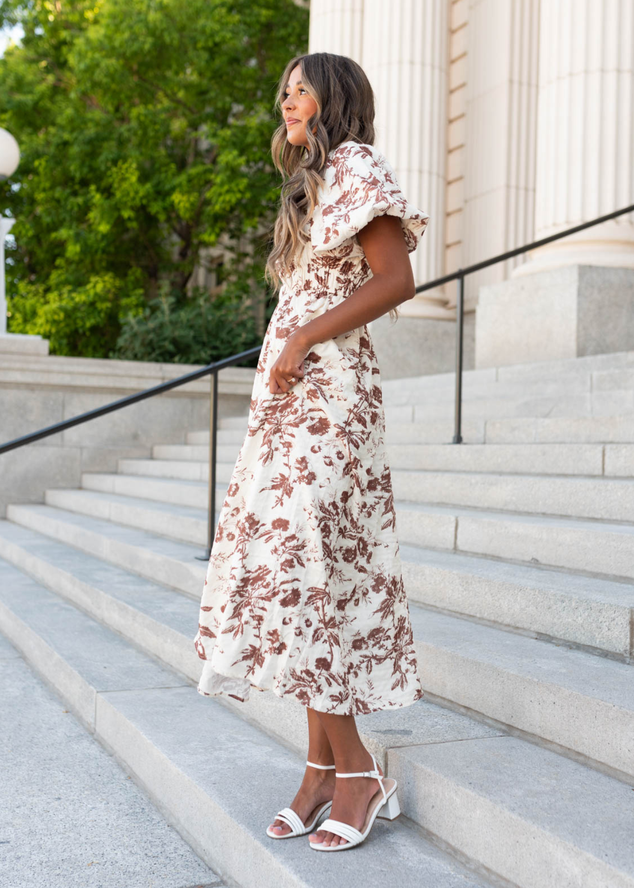 Missy Mocha Floral Tiered Dress