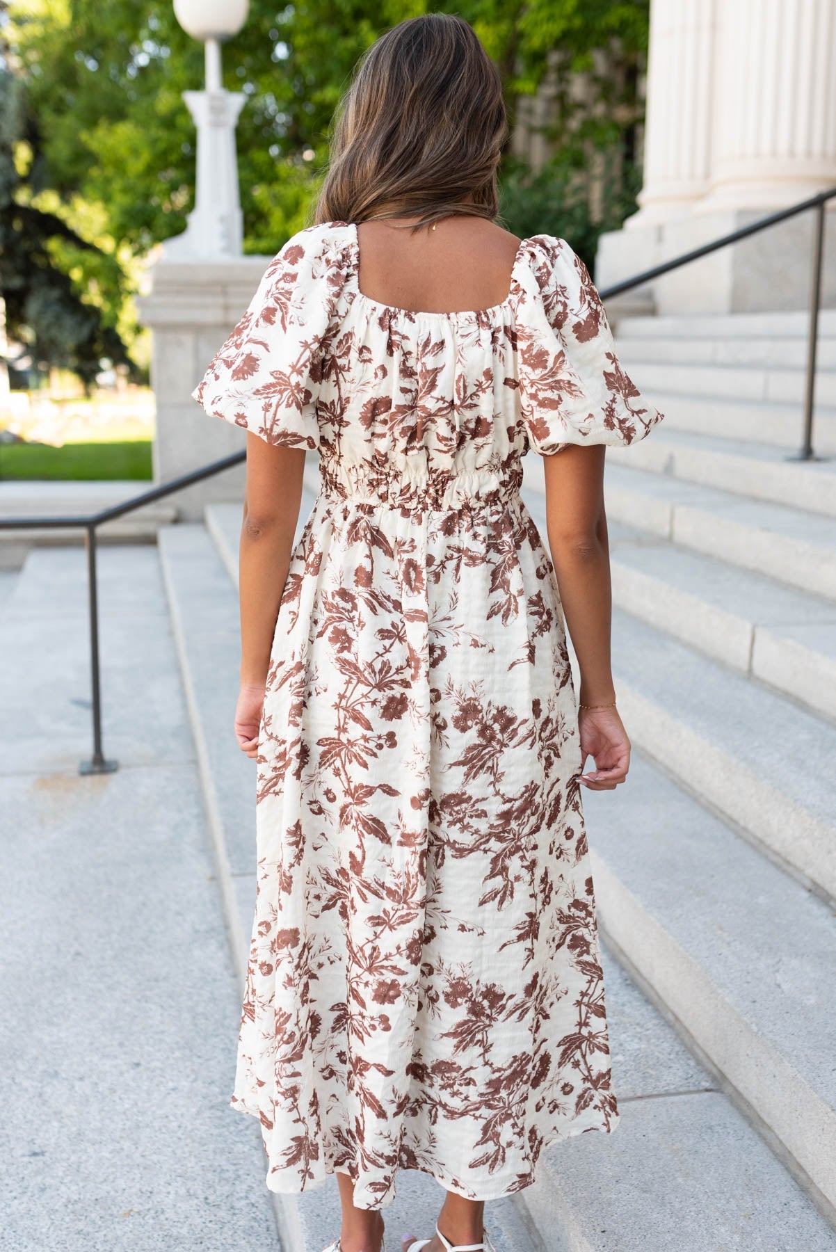 Missy Mocha Floral Tiered Dress