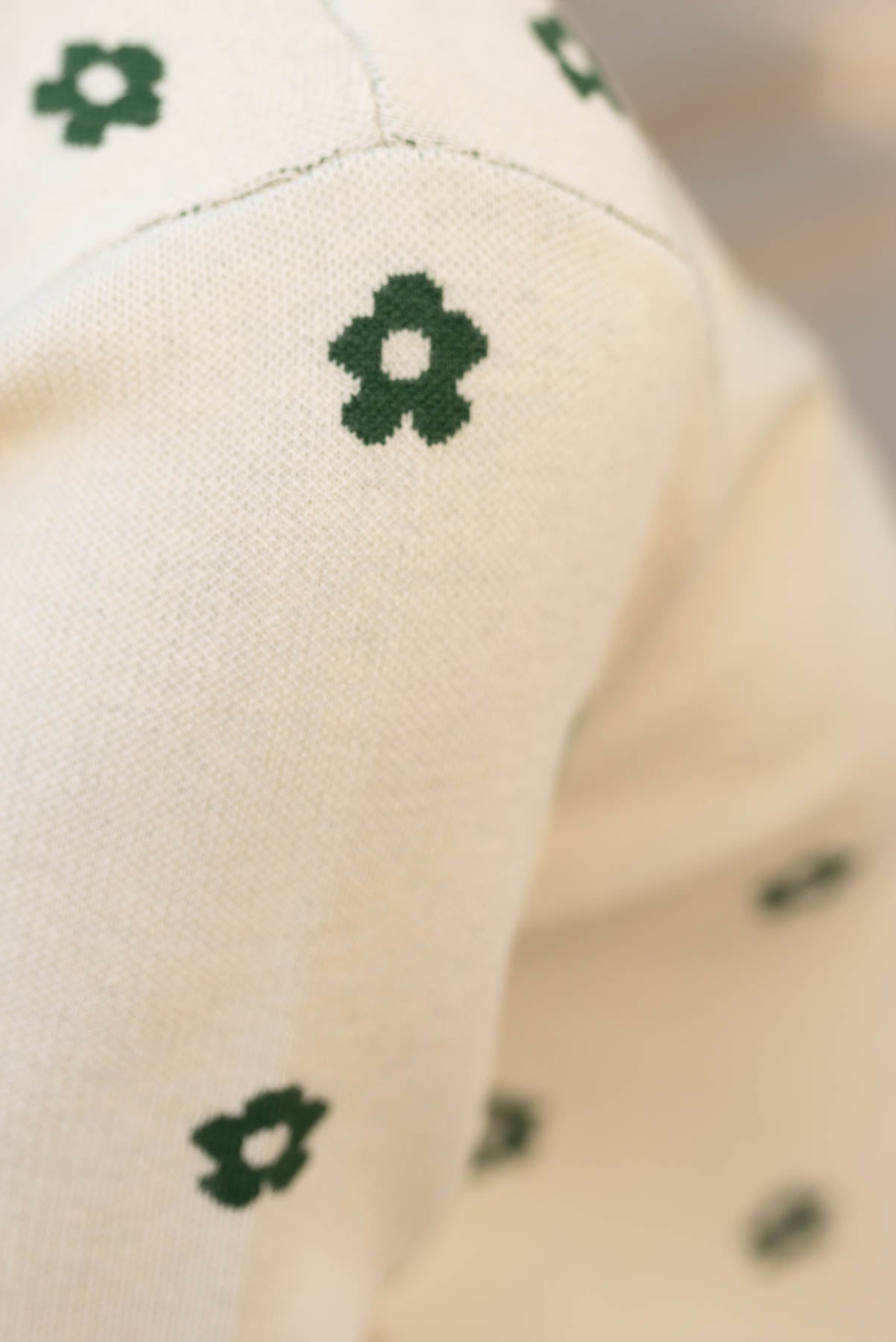 Molly Cream Green Floral Sweater
