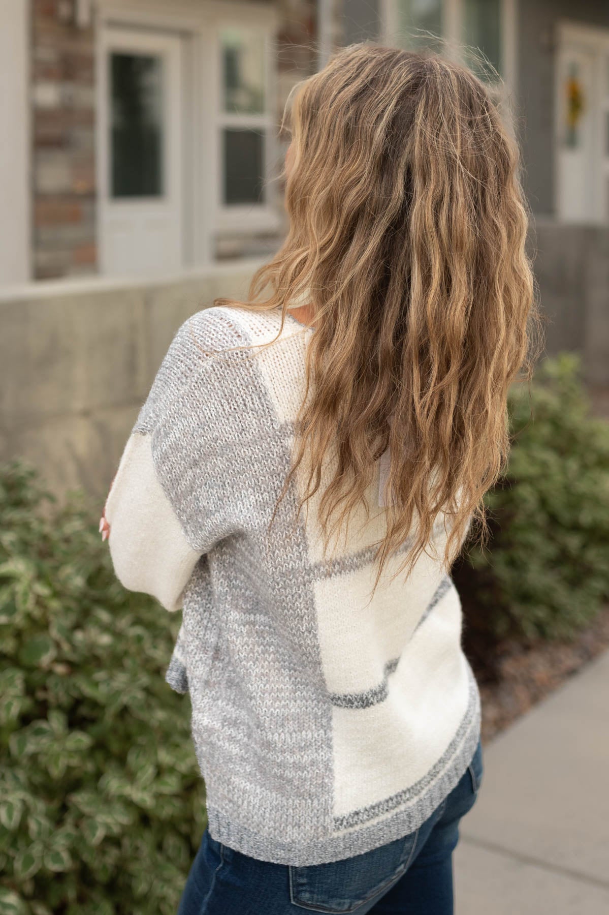 Mona Grey Striped Sweater