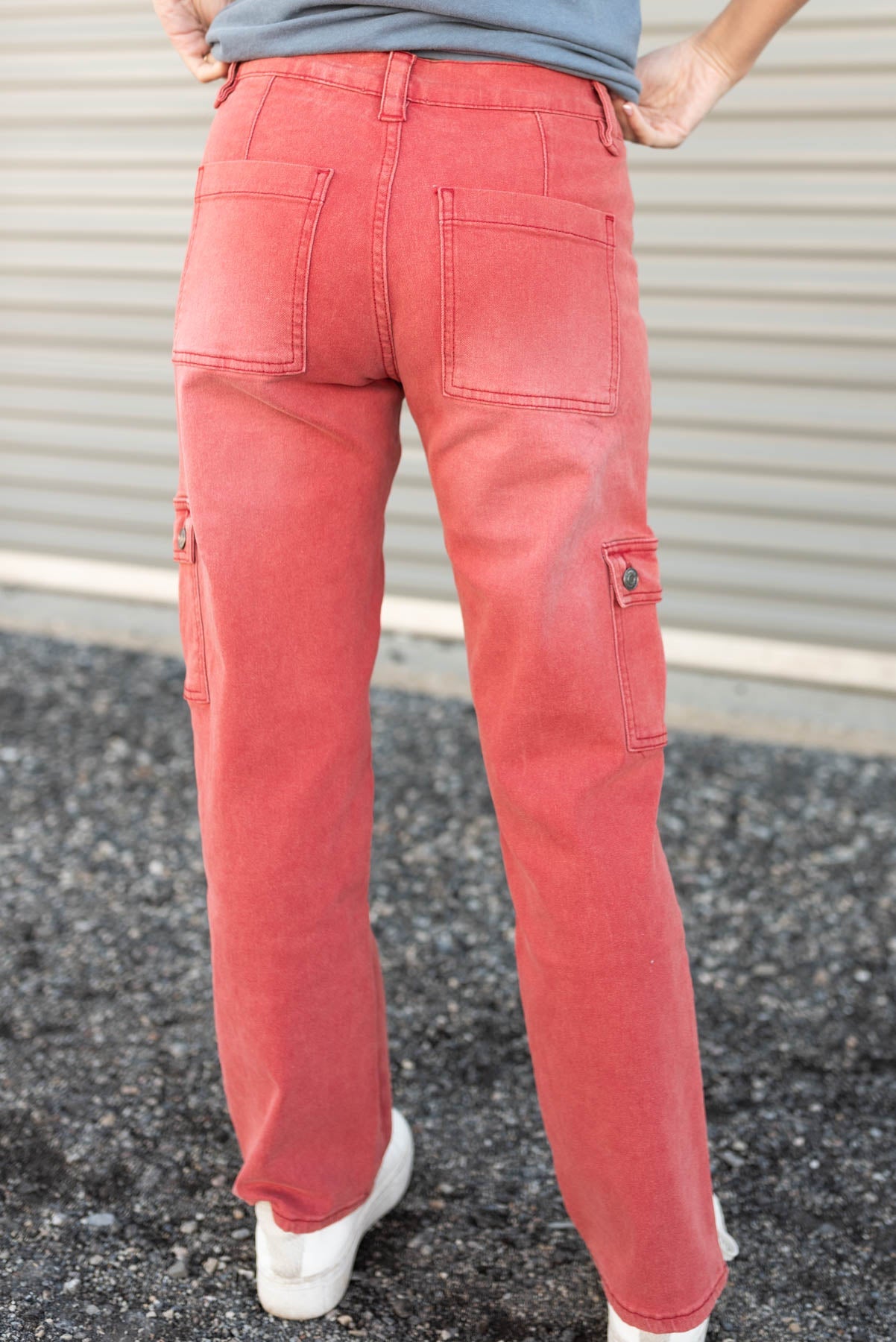 Morgan Mineral Red Cargo Jeans