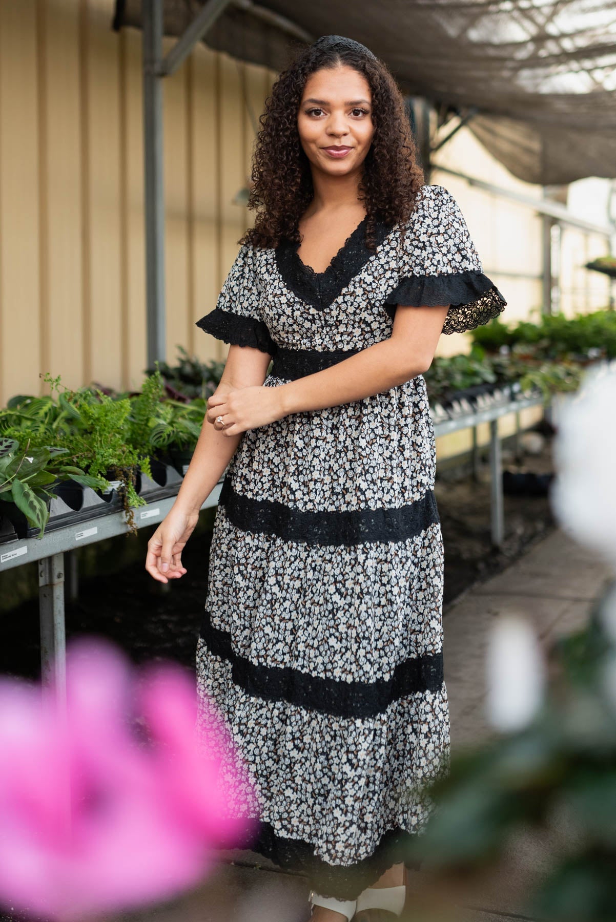 Mylah Black Floral Dress