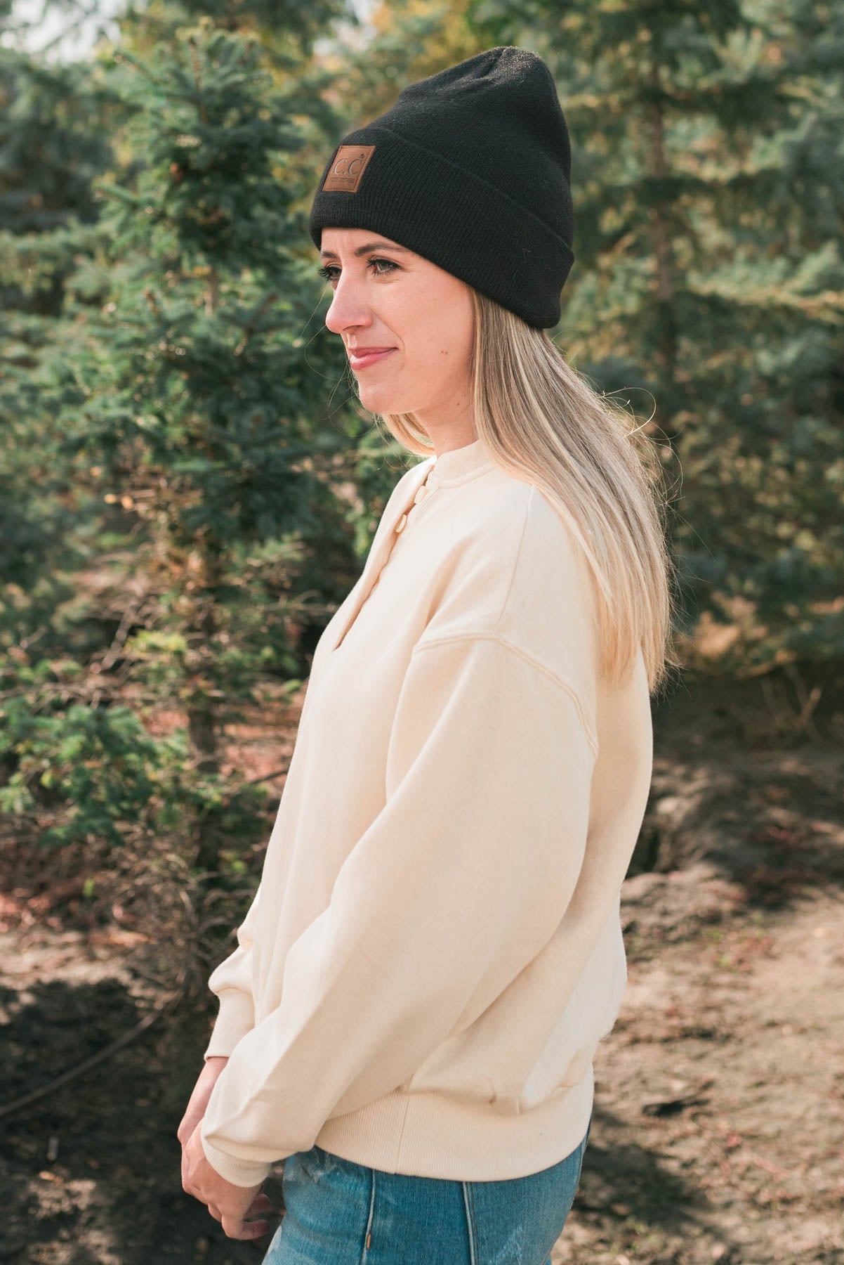 Nancie Cream Fleece Sweatshirt