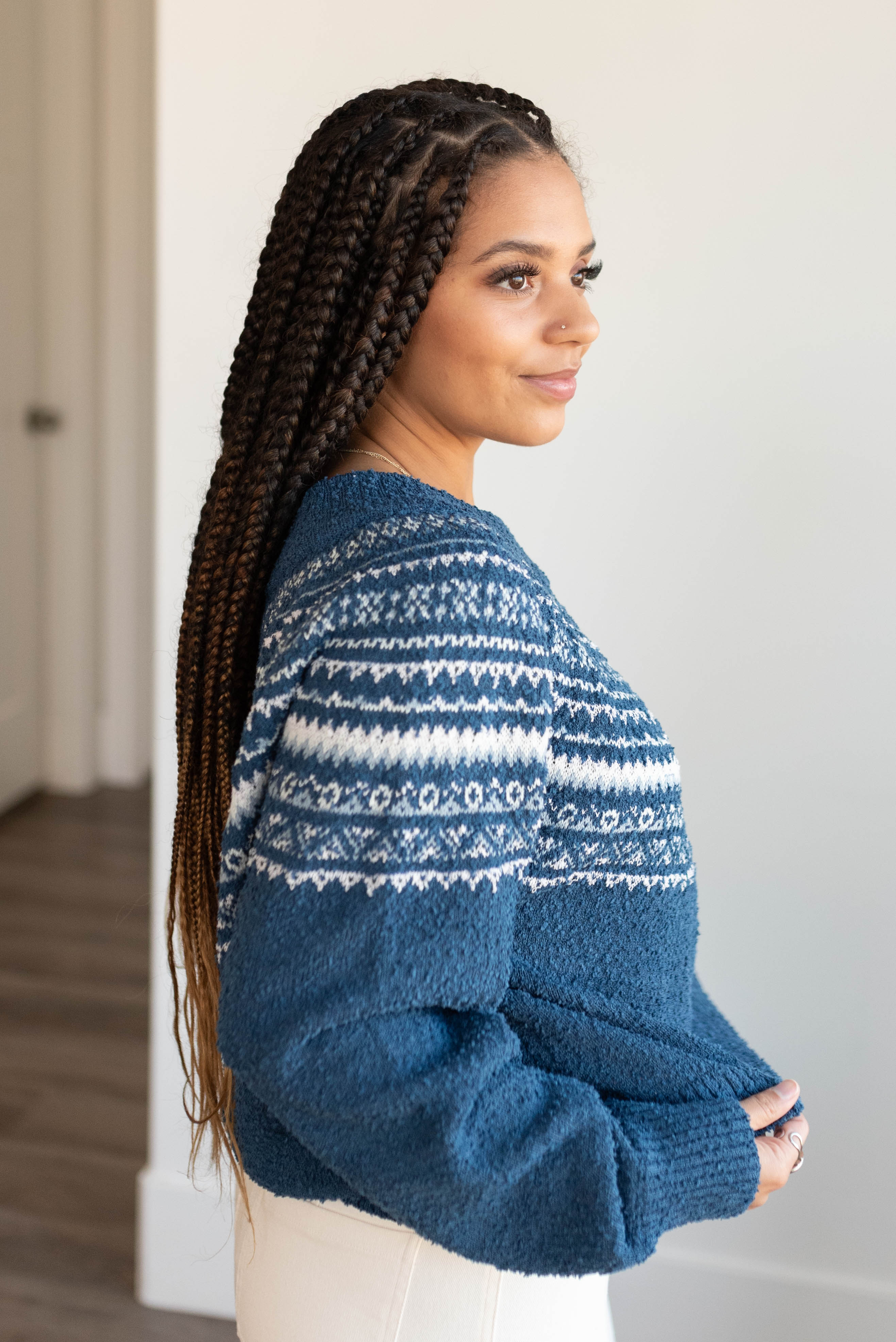 Nancy Navy Knit Sweater
