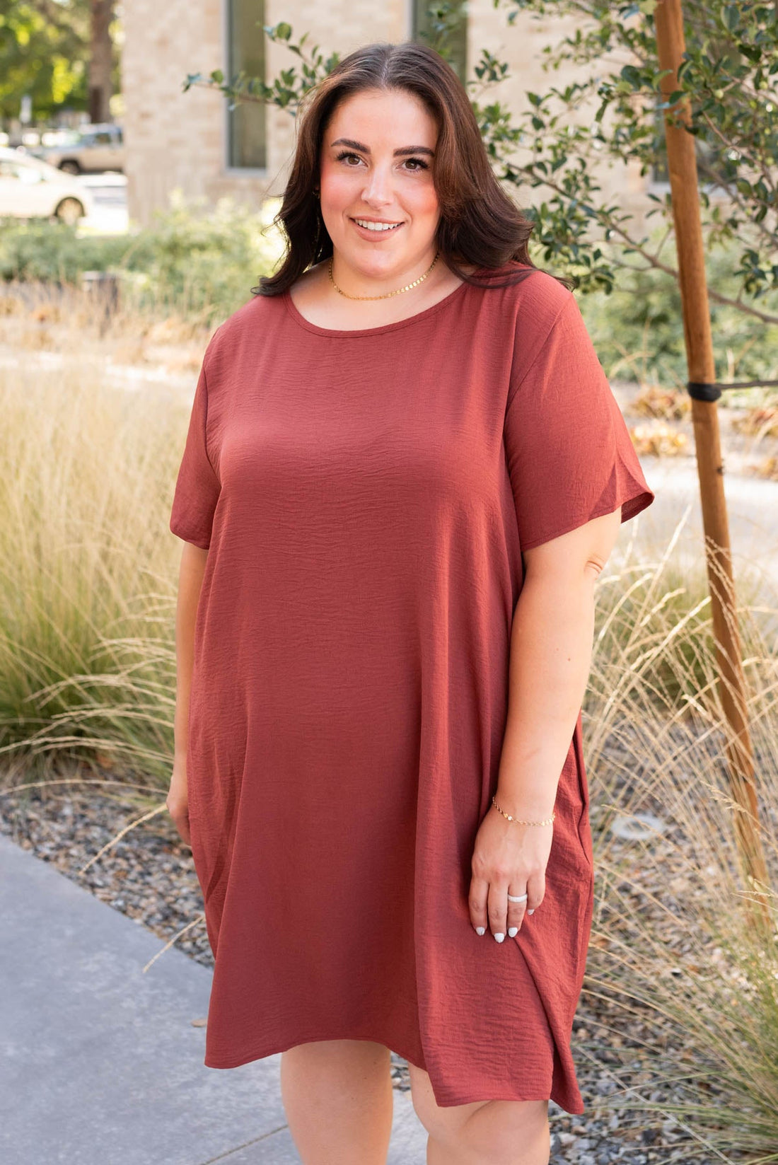 Neriah Brick Red Relaxed Dress