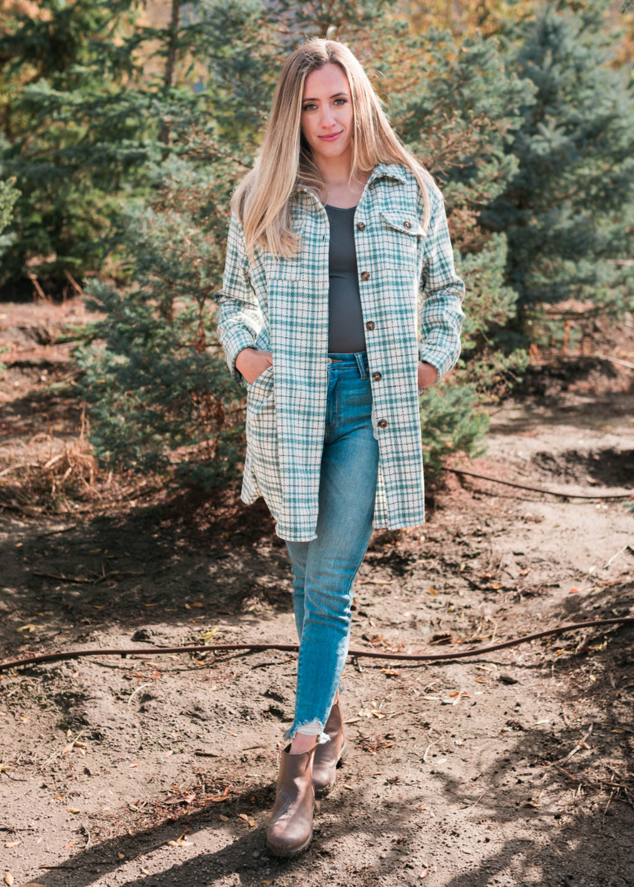 Nixi Green Plaid Coat