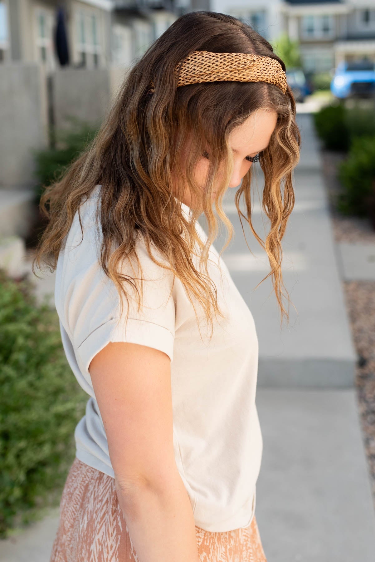 Nova Sand Beige Folded Sleeve Top