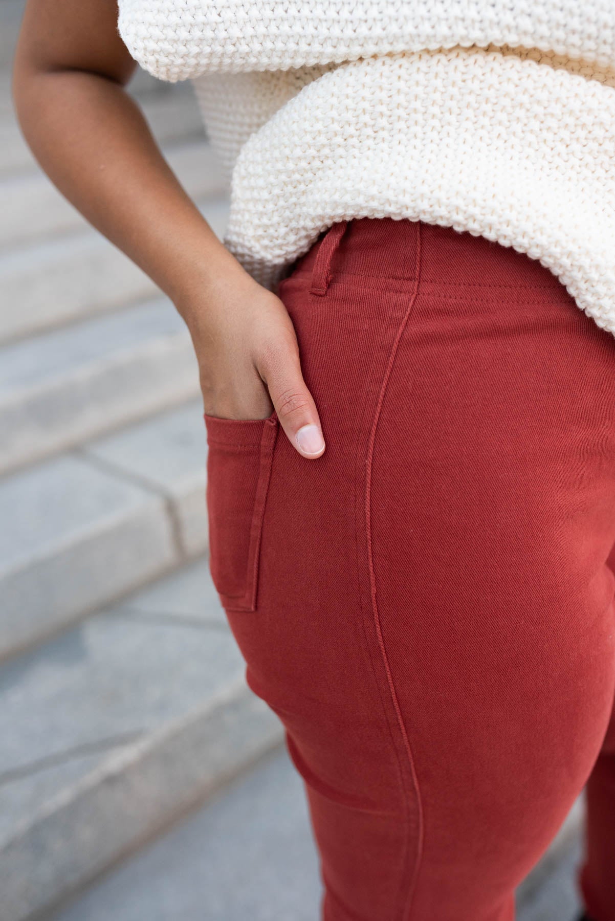 Odette Red Clay High Rise Pants