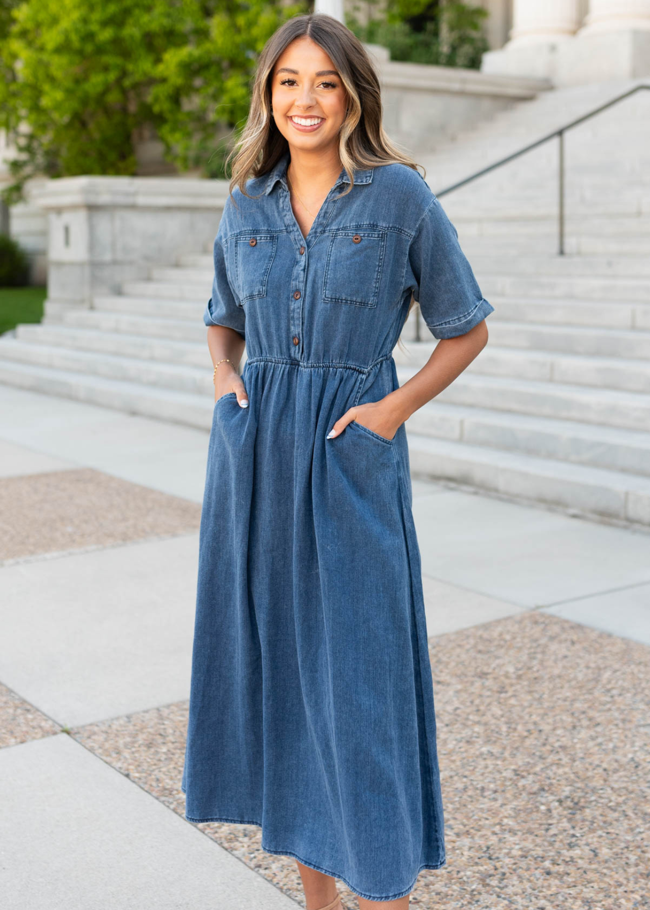 Ollie Denim Button Down Dress