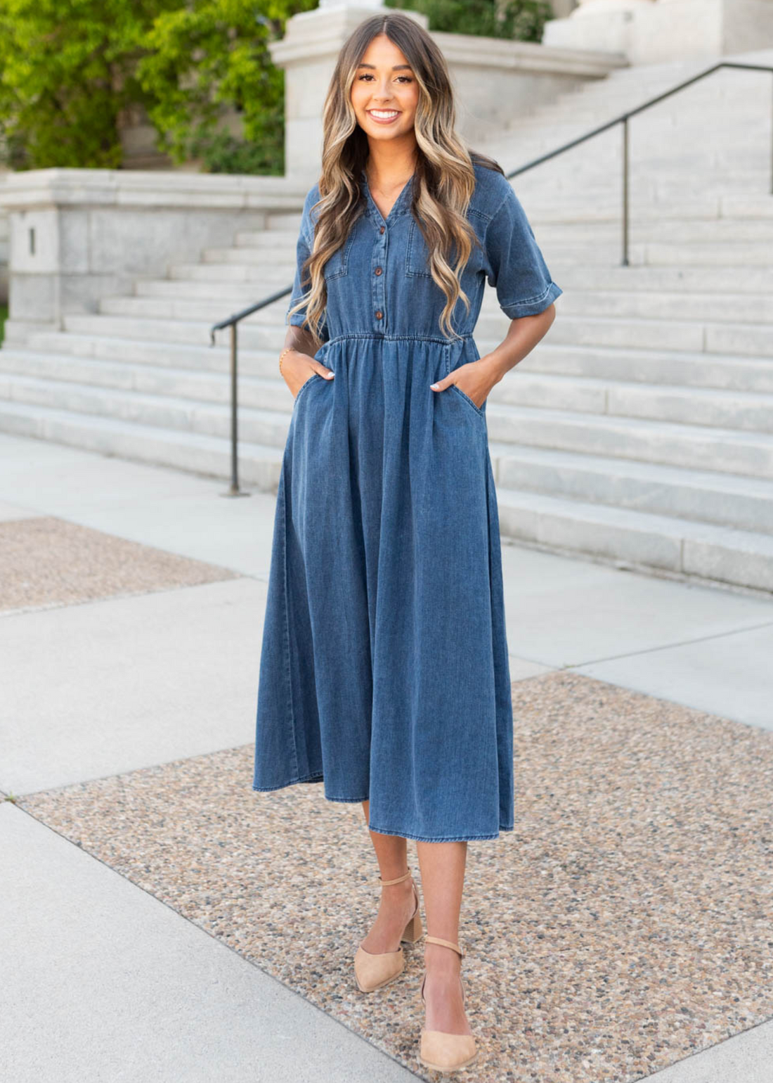 Ollie Denim Button Down Dress