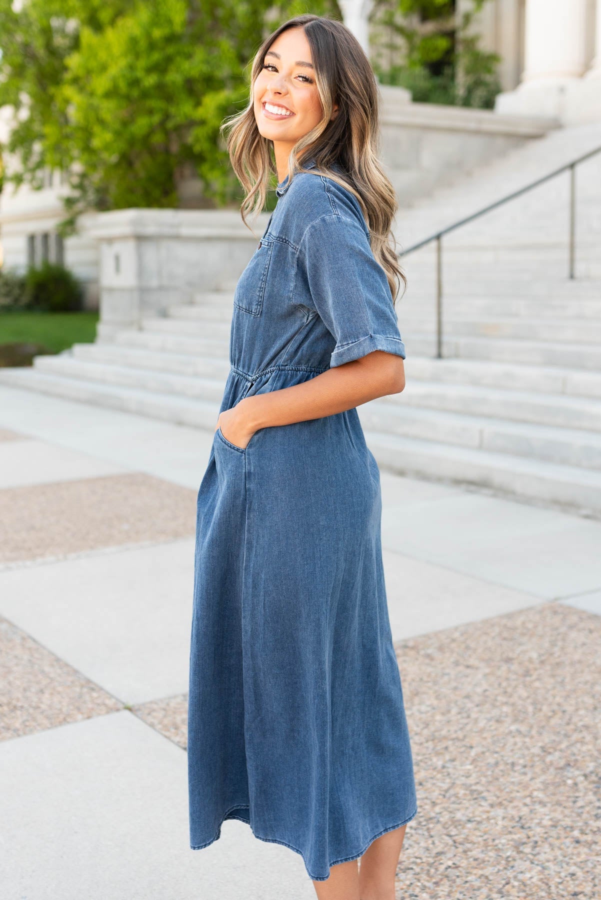 Ollie Denim Button Down Dress