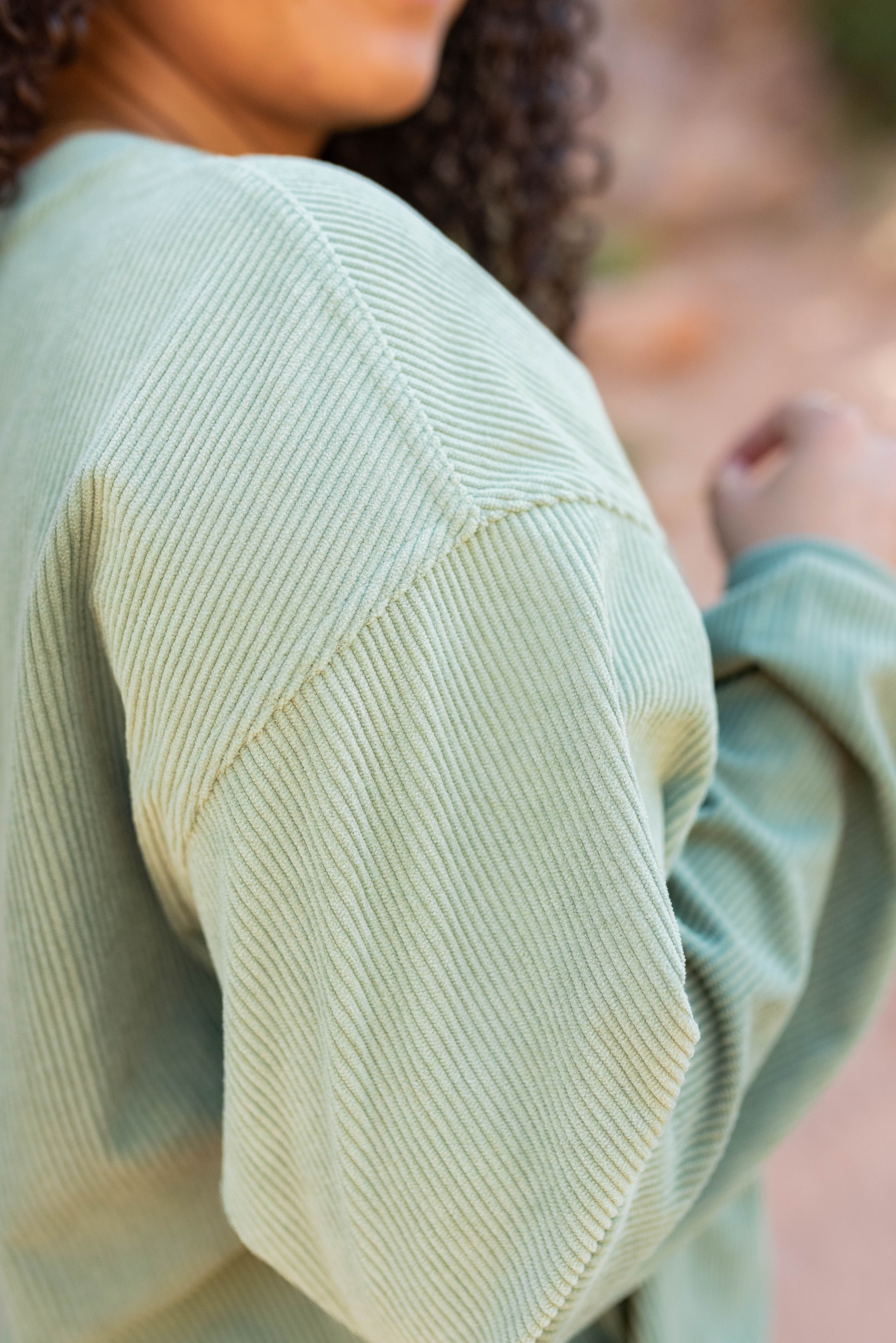Ollie Green Ribbed Sweatershirt