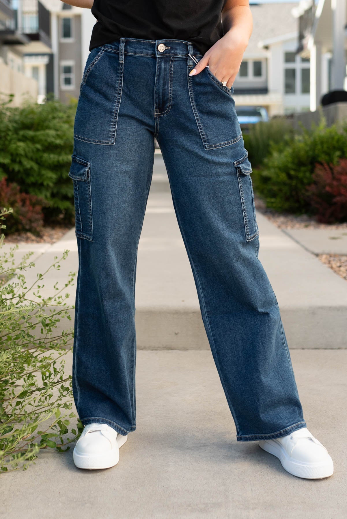 Parker Dark Wash Cargo Jeans