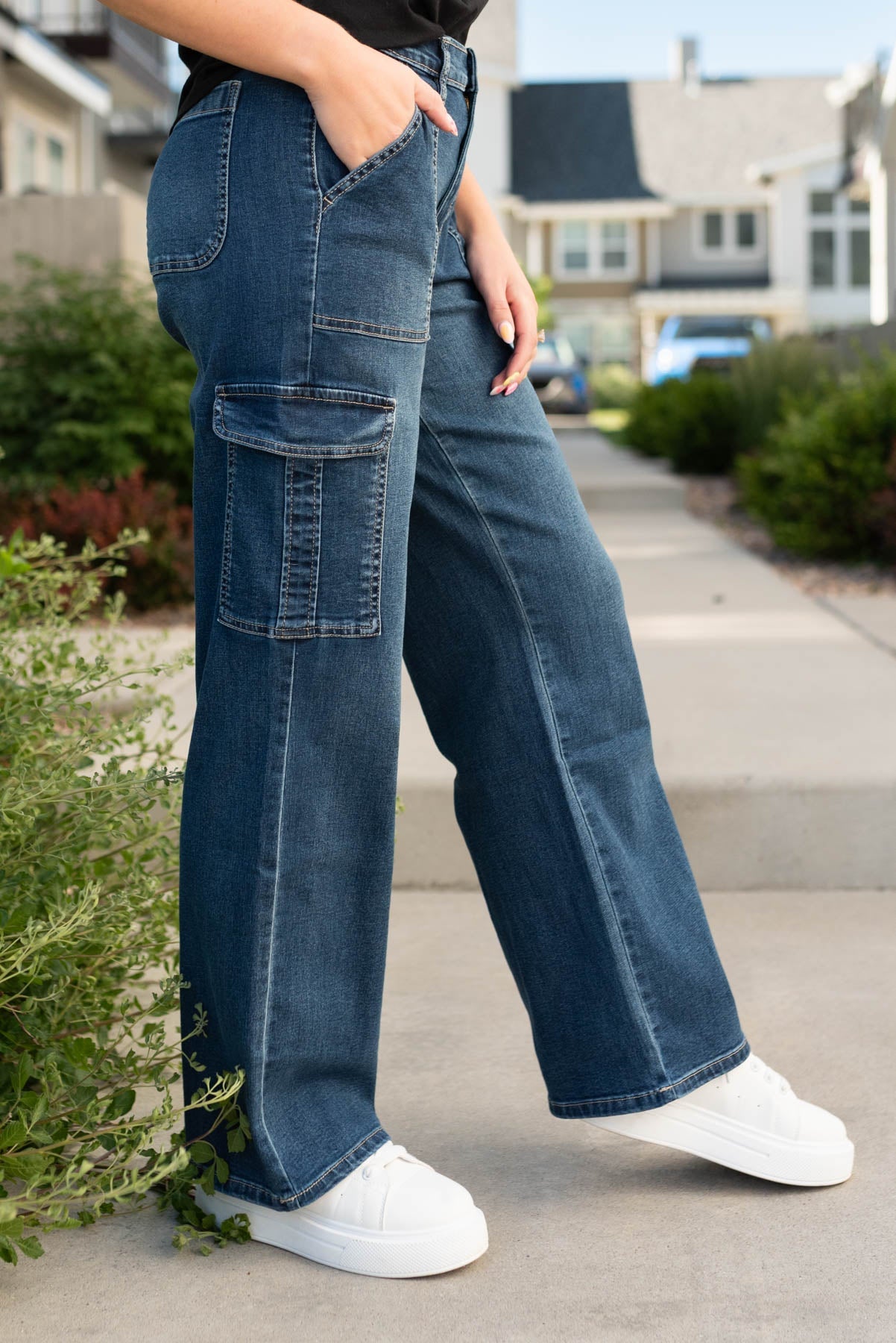 Parker Dark Wash Cargo Jeans