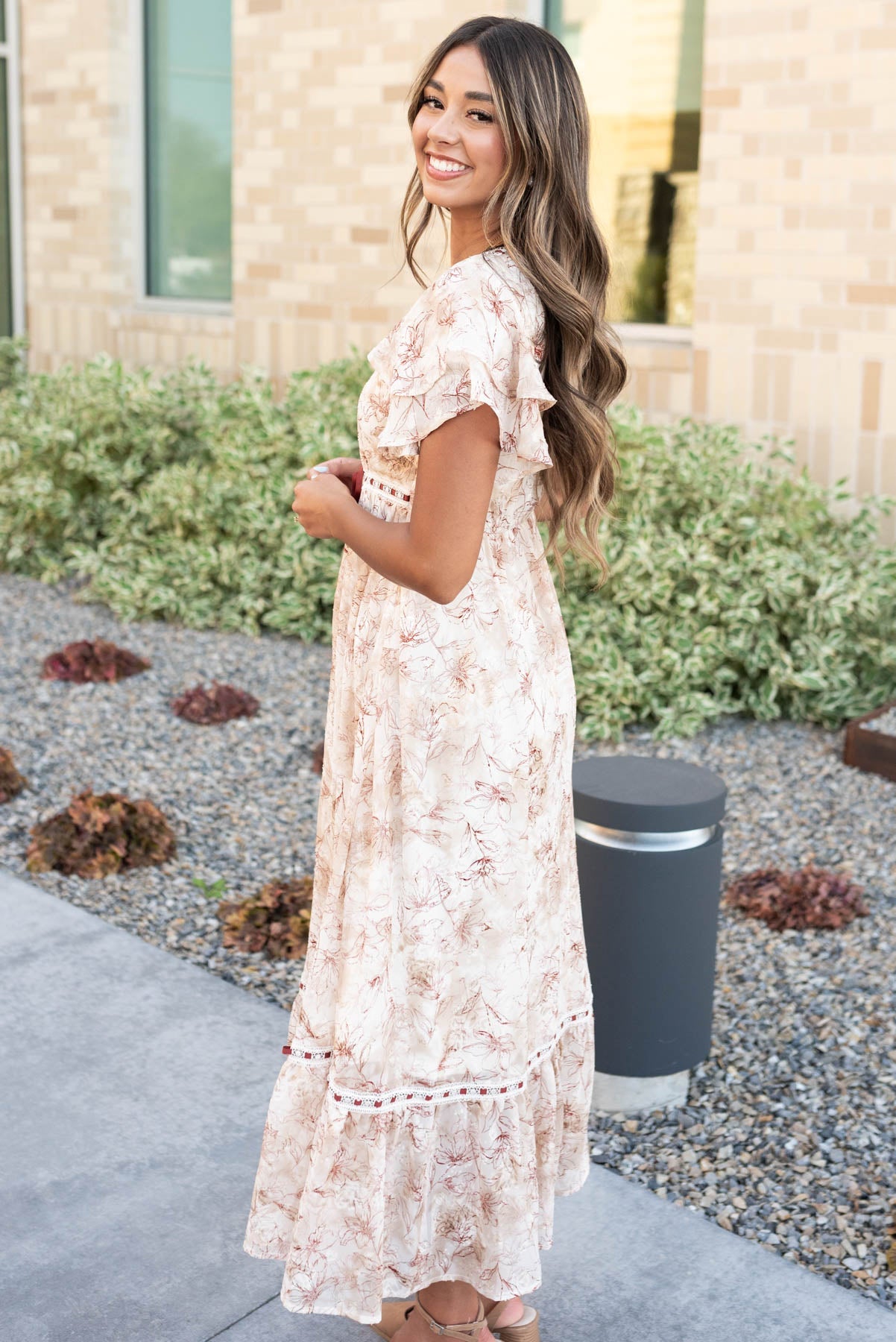 Pascal Burgundy Floral Lace Dress