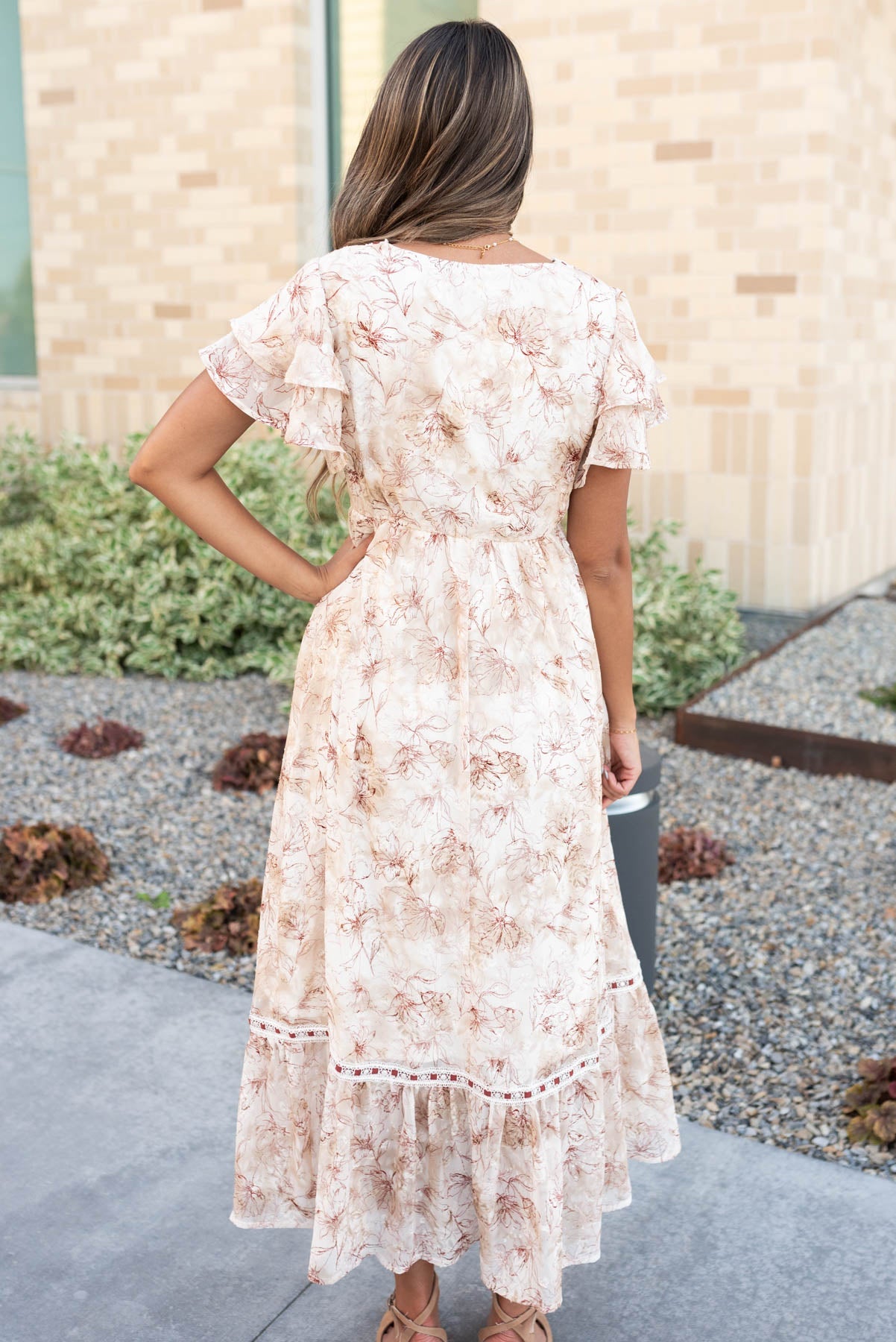 Pascal Burgundy Floral Lace Dress