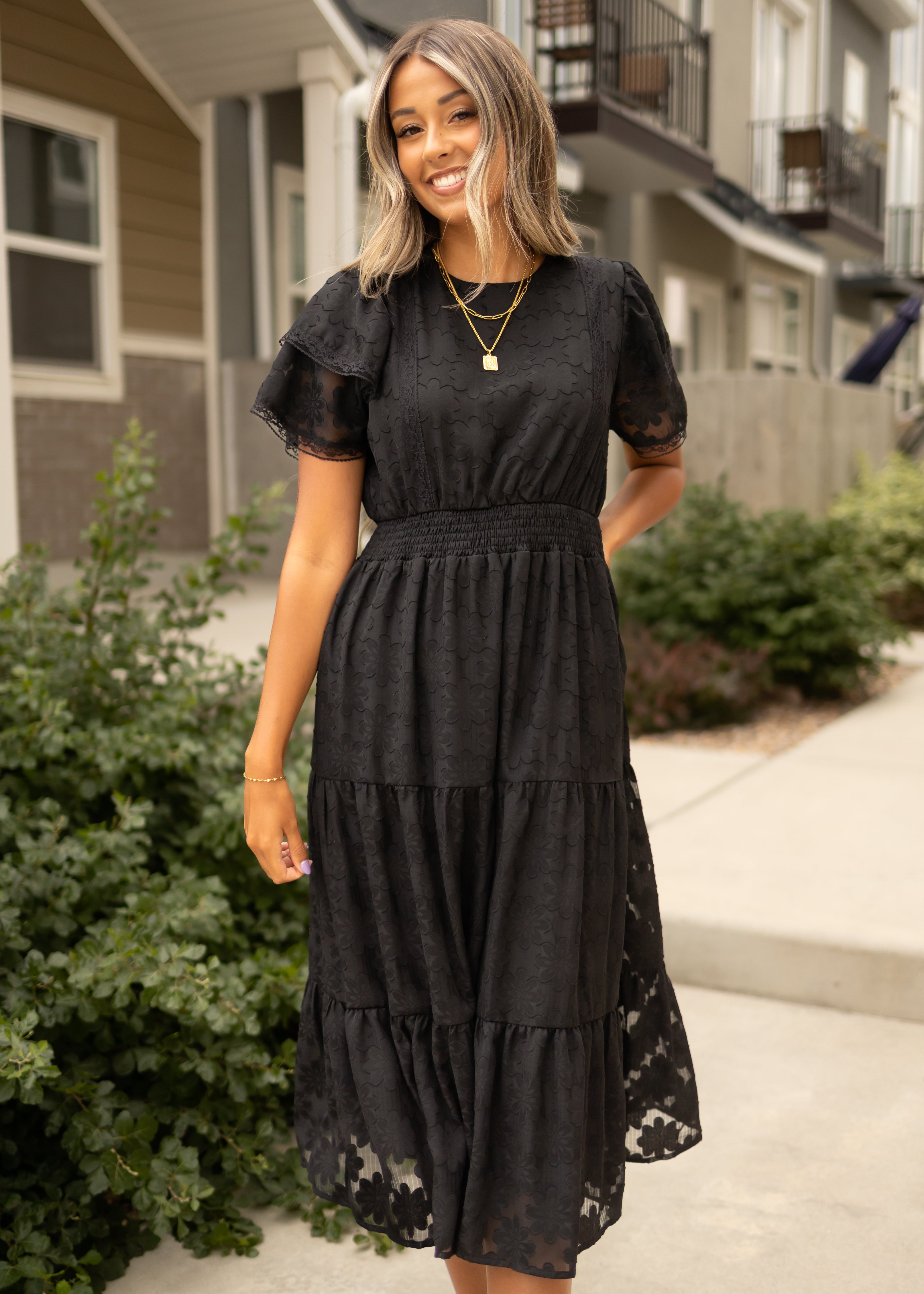 Piper Black Floral Dress