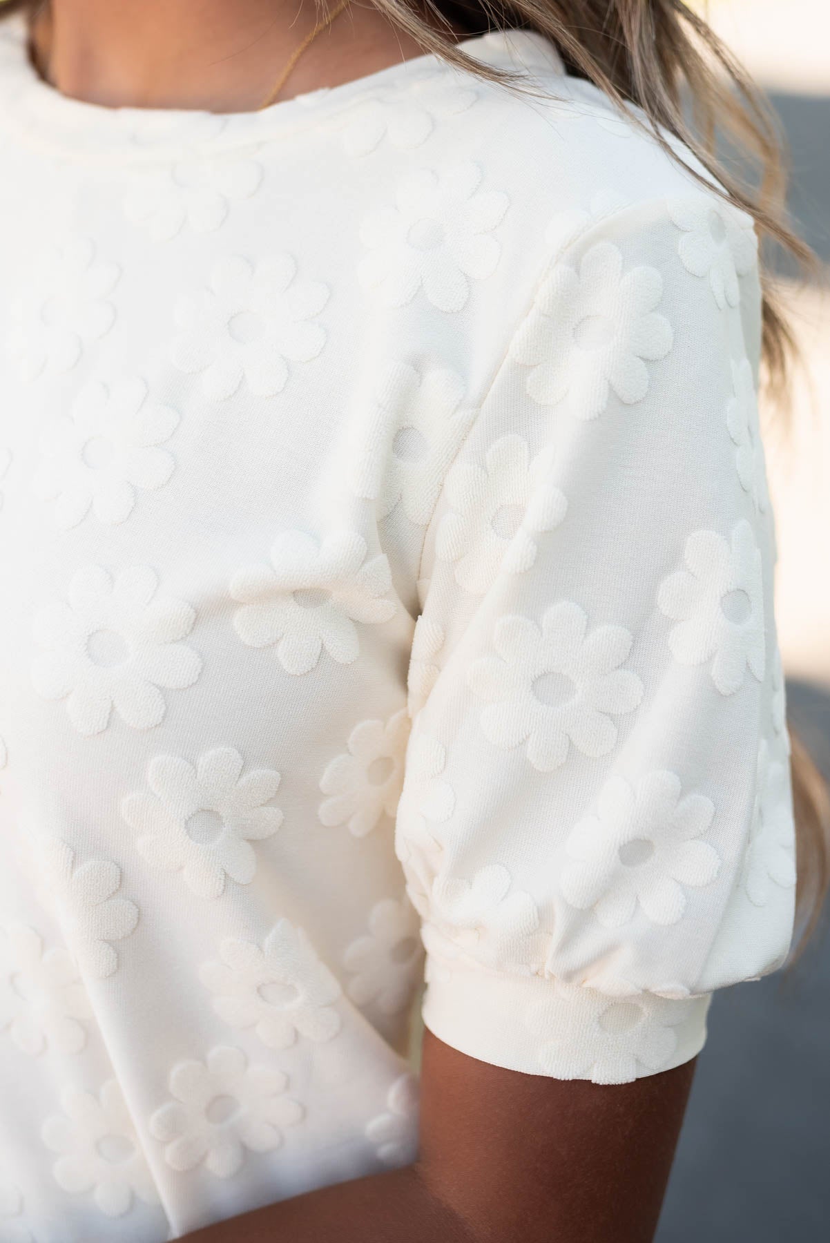 Preslee Cream Floral Pattern Top