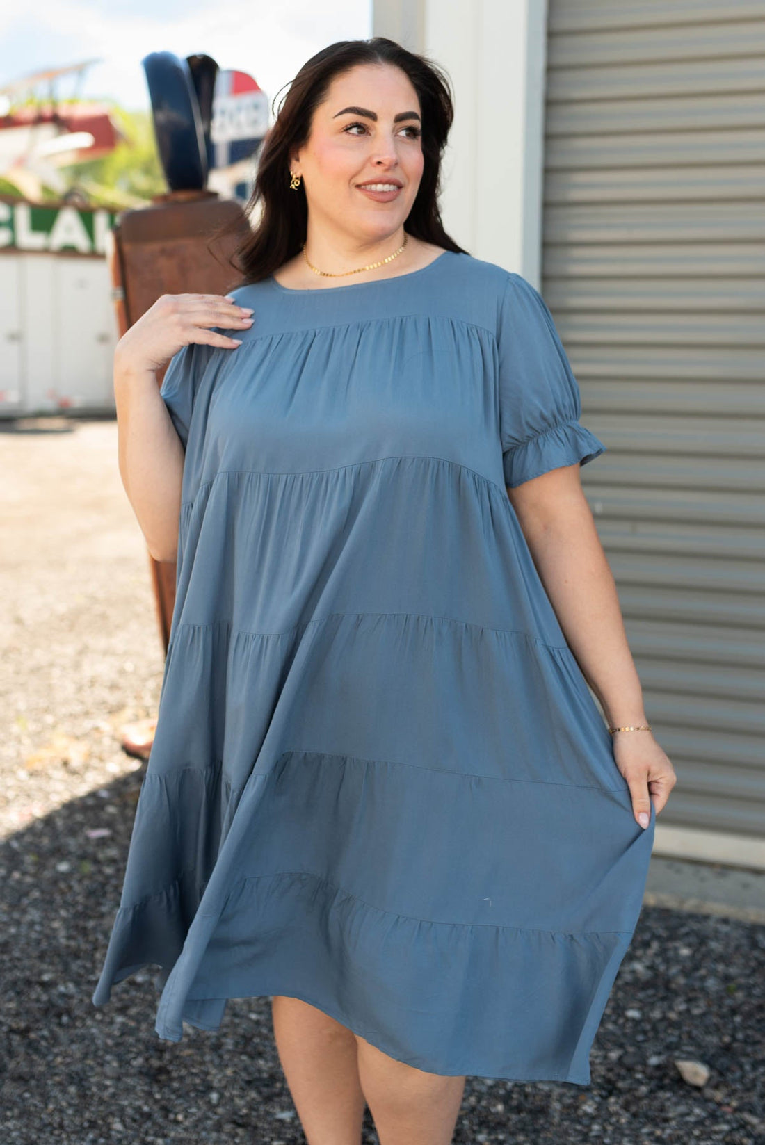 Rachel Navy Tiered Dress