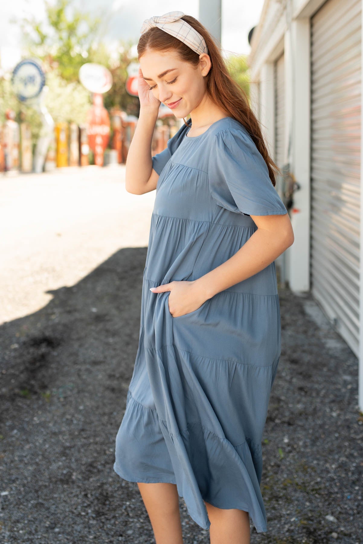 Rachel Navy Tiered Dress