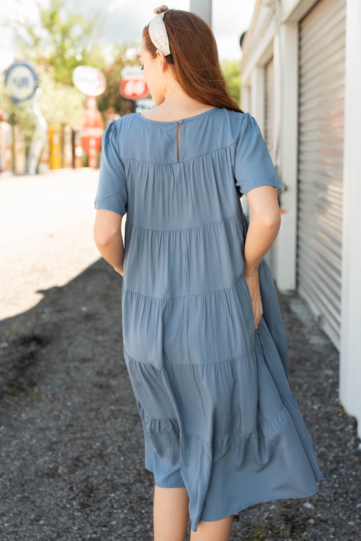 Rachel Navy Tiered Dress