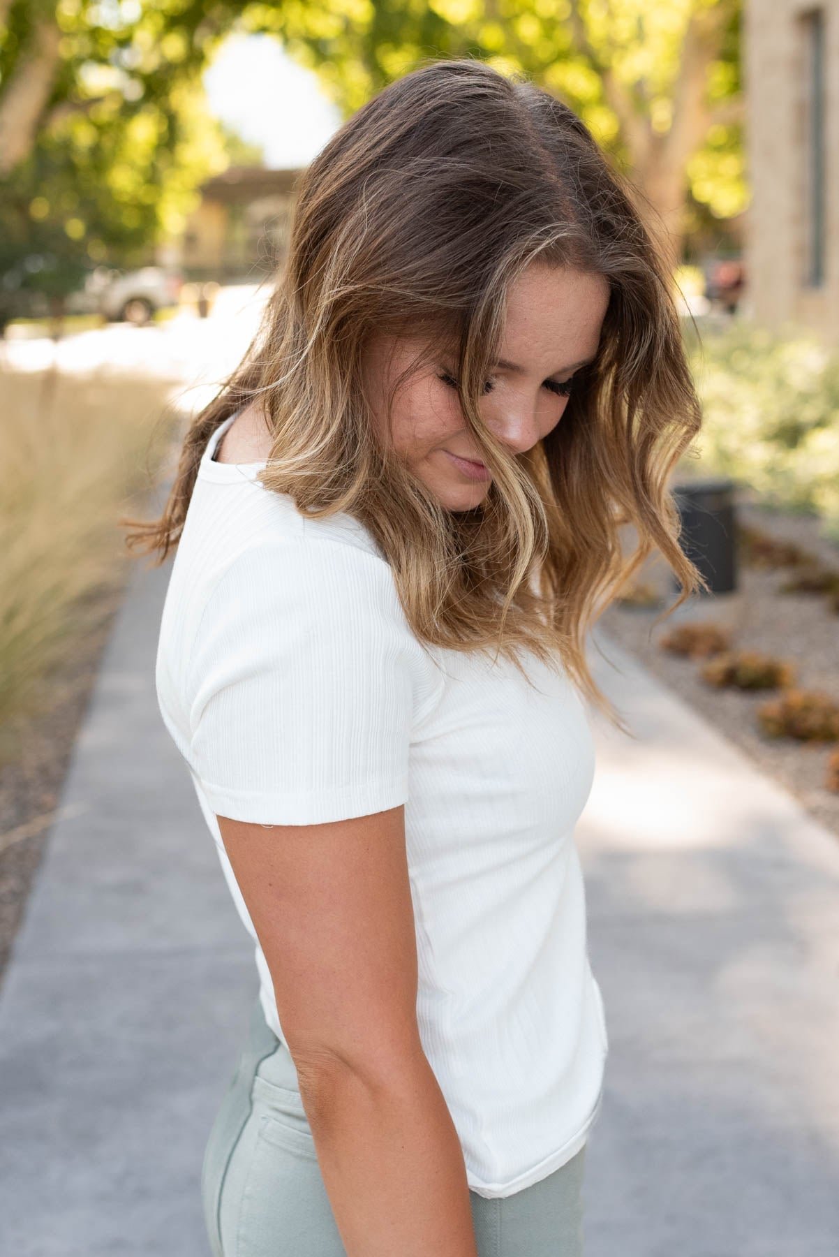 RaeAnn Ivory Ribbed Top