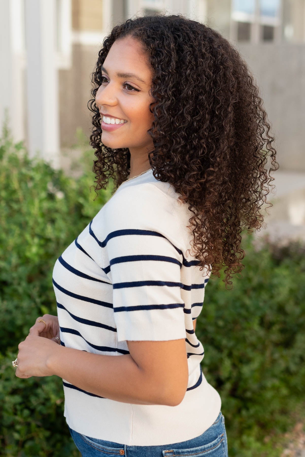 Ranae Navy Stripe Top
