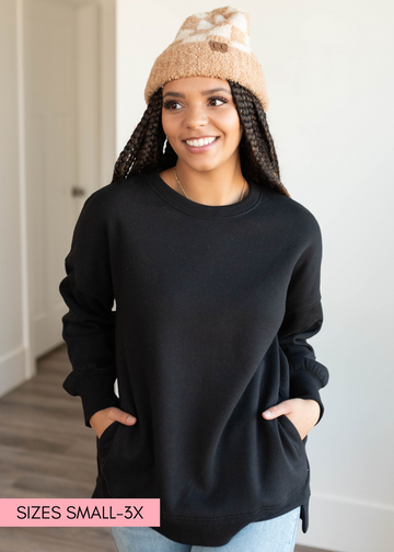 Rayna Black Pocketed Sweatshirt
