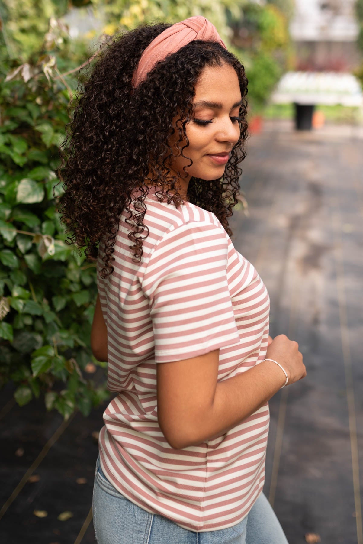 Renley Blush Stripe Knit Top