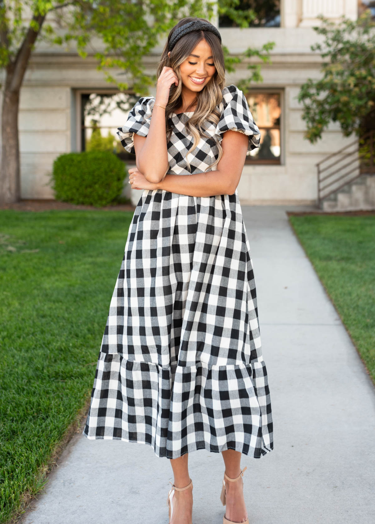 Rikki Black Gingham Dress