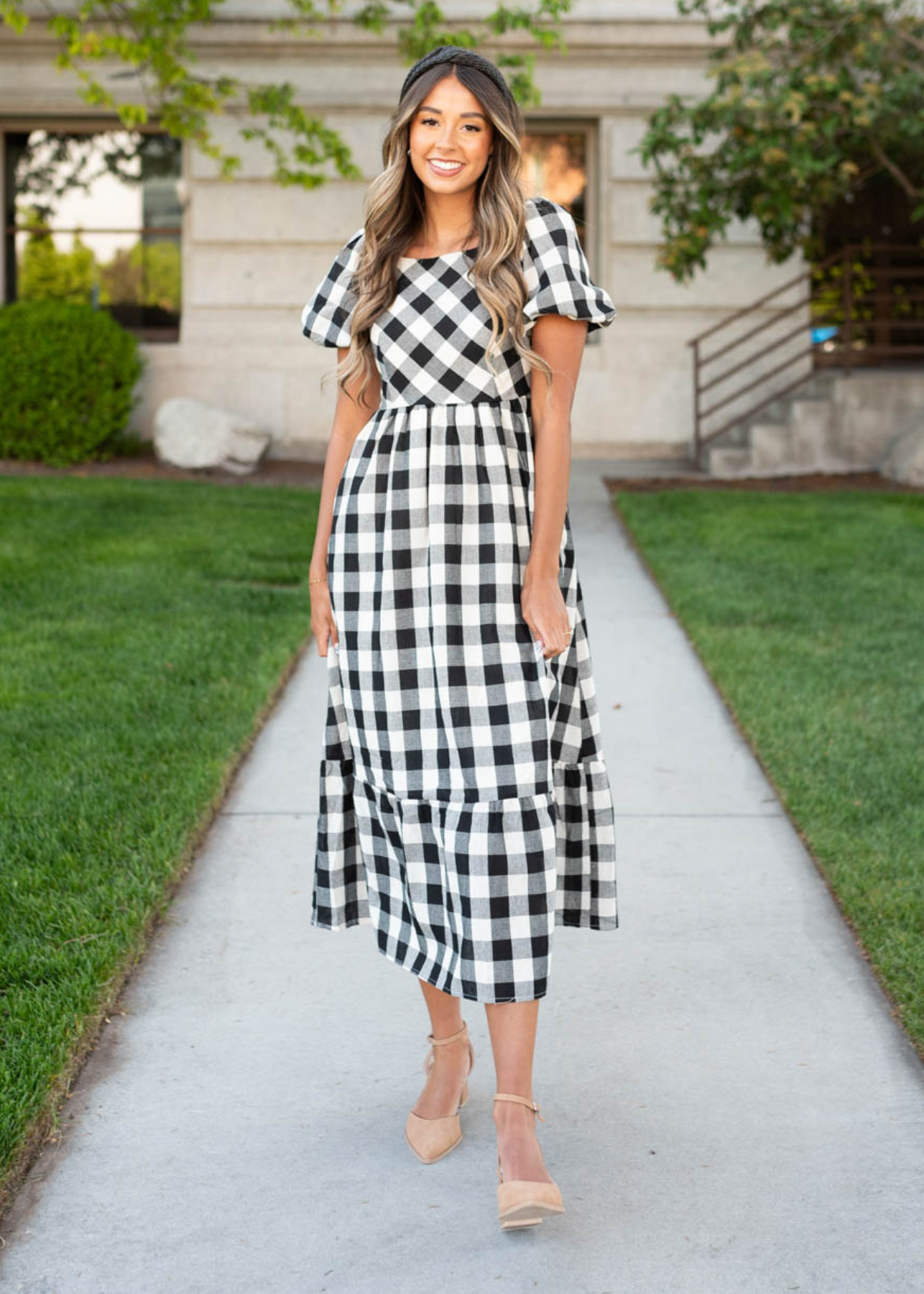 Rikki Black Gingham Dress