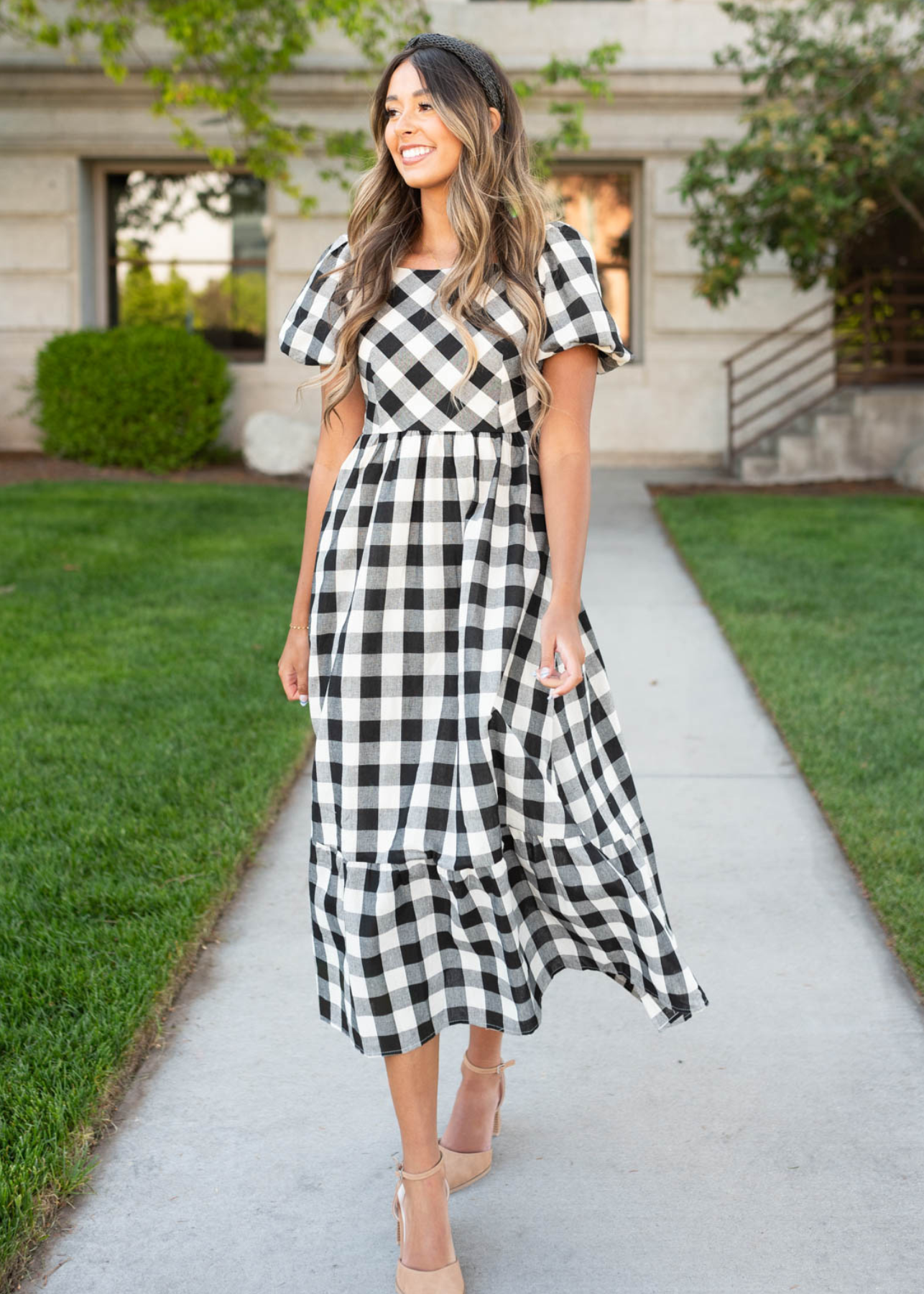 Rikki Black Gingham Dress