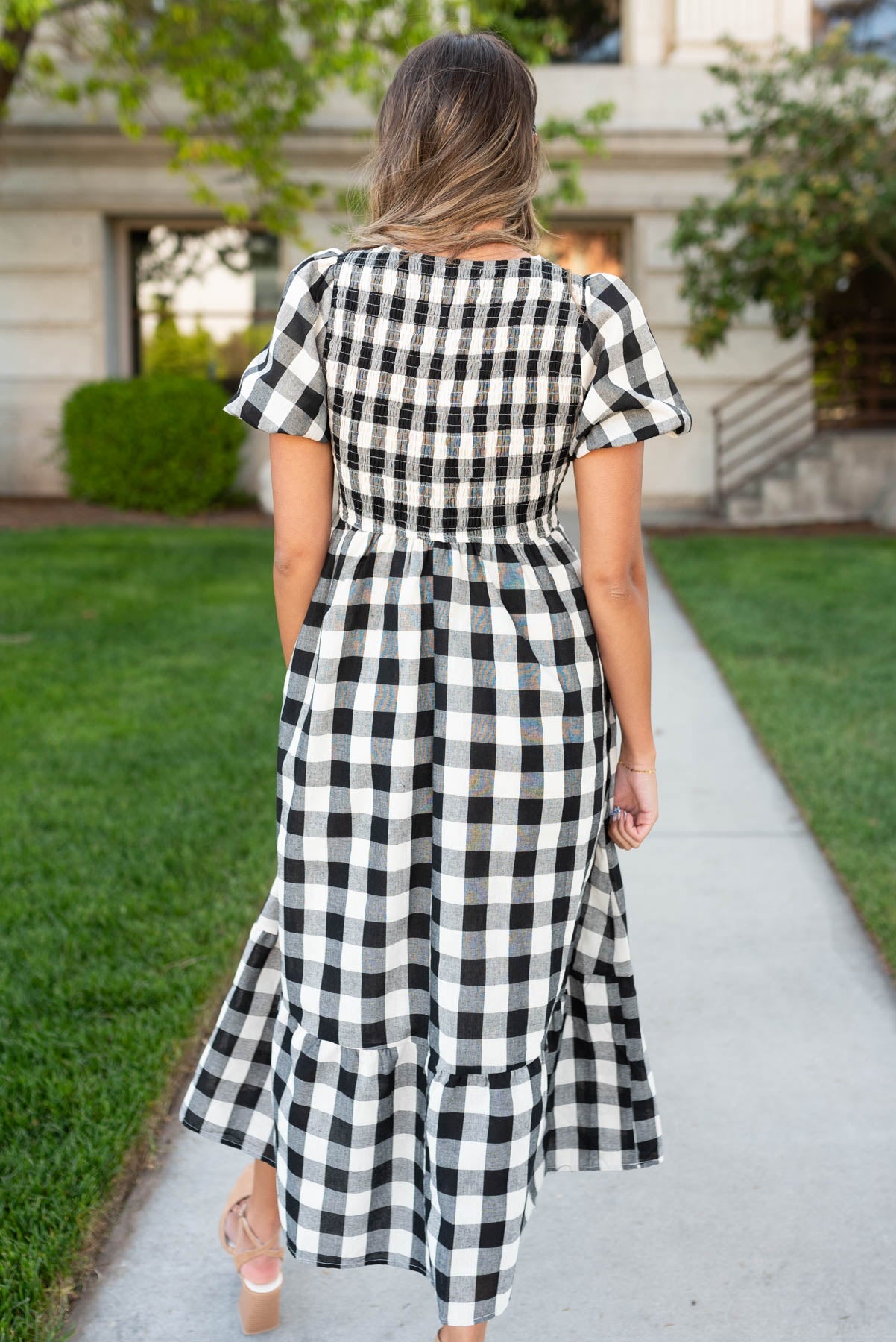 Rikki Black Gingham Dress