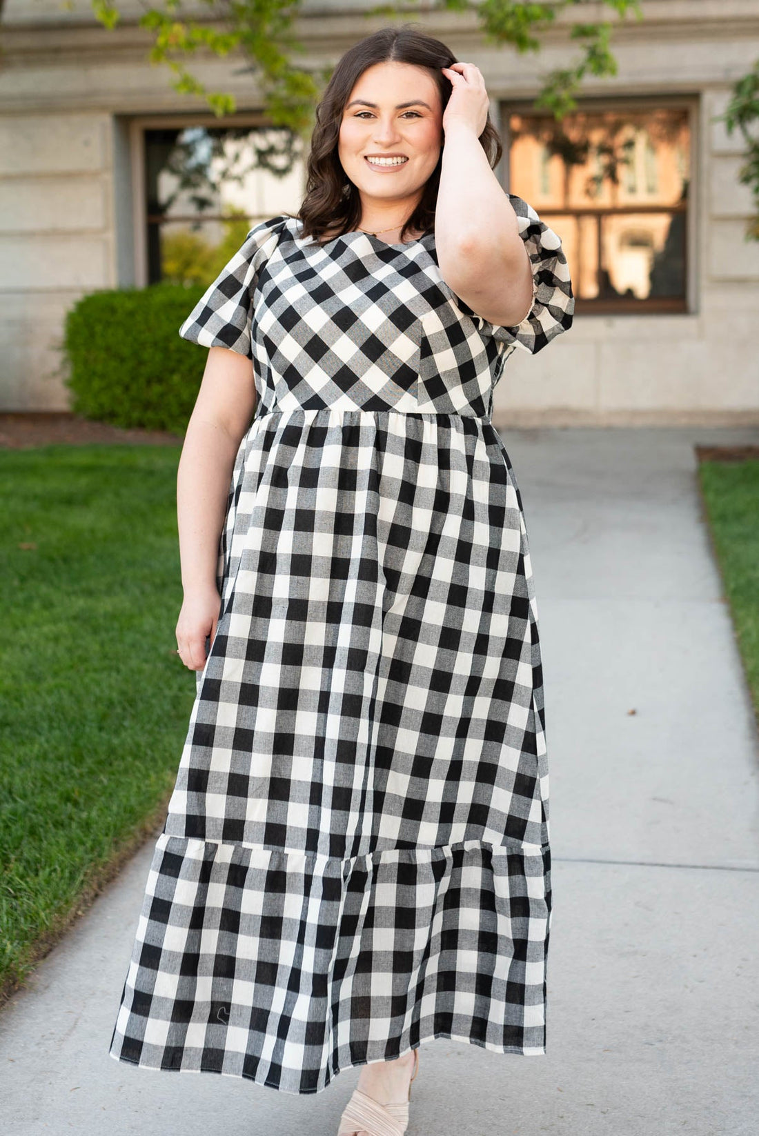 Rikki Black Gingham Dress