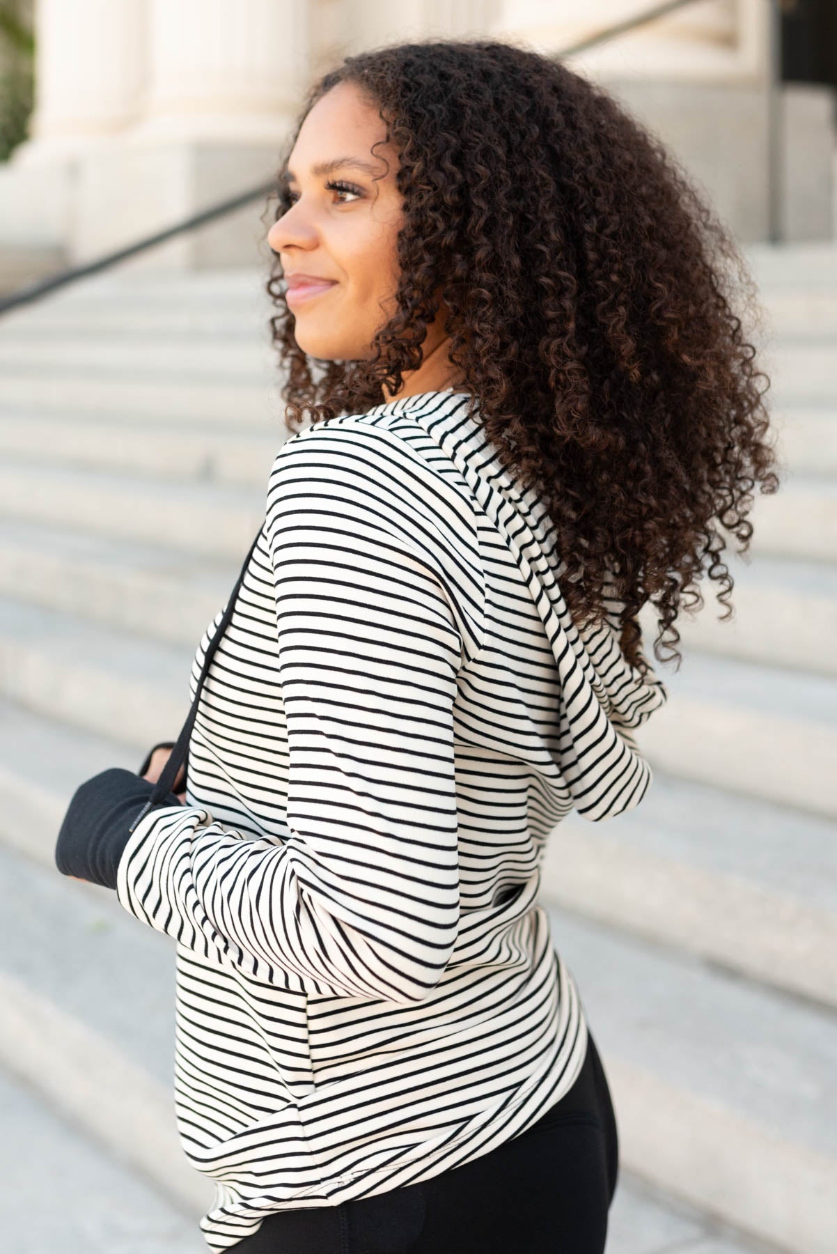 Riley Black Stripe Hoodie